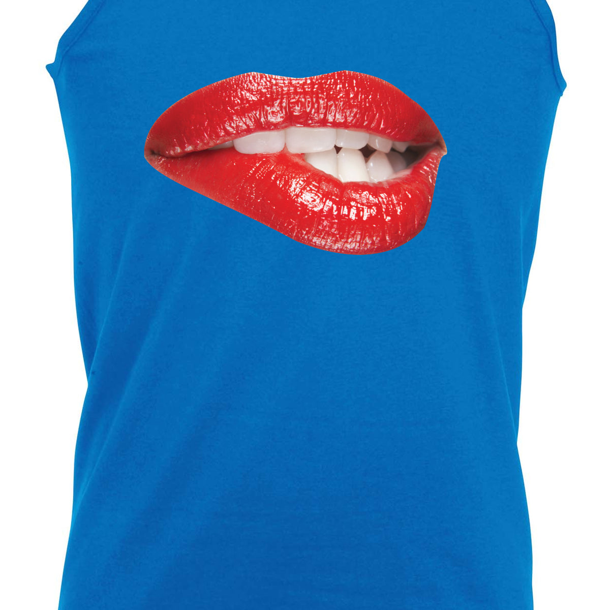 Biting Red Lips - Funny Vest Singlet Unisex Tank Top