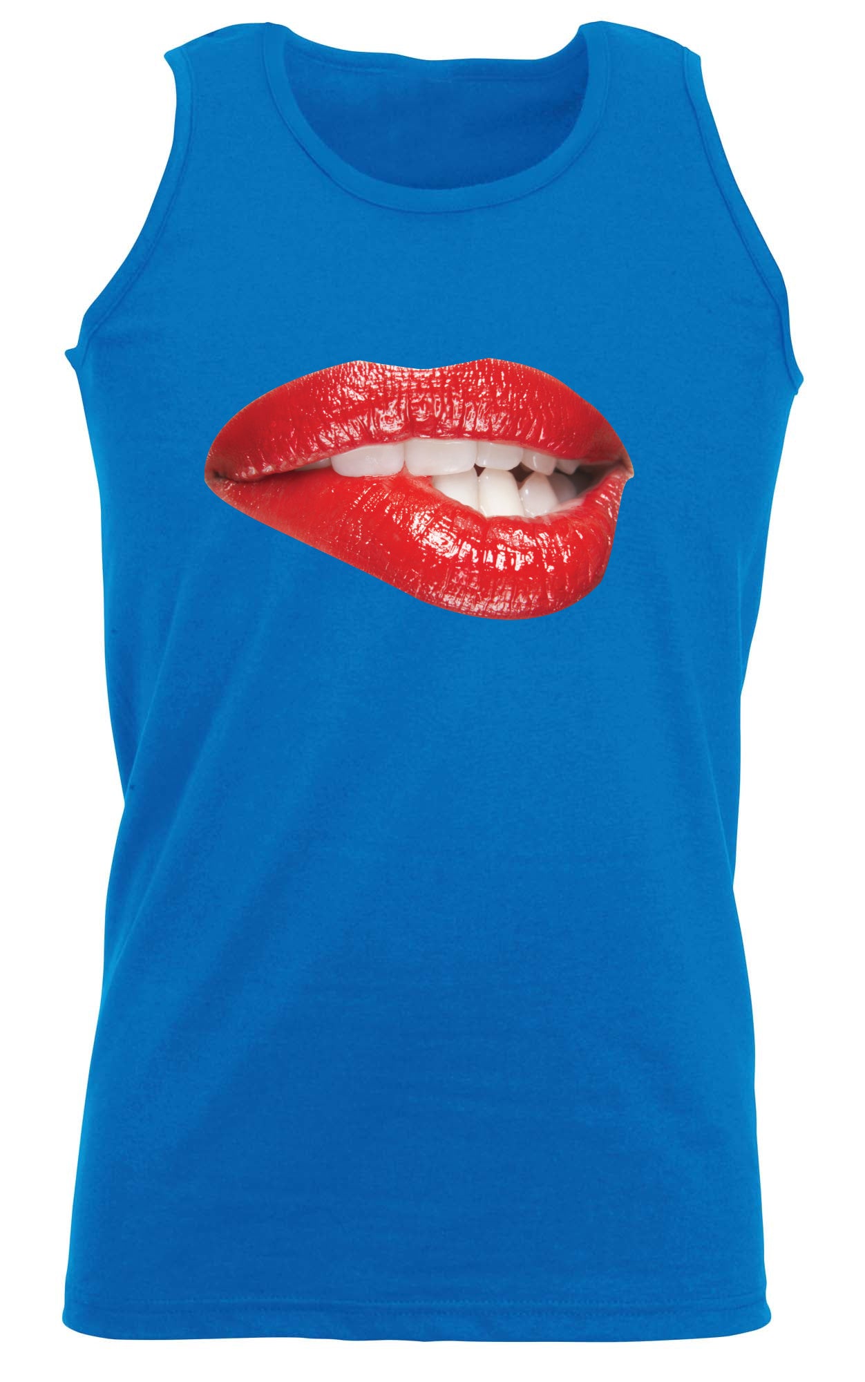 Biting Red Lips - Funny Vest Singlet Unisex Tank Top