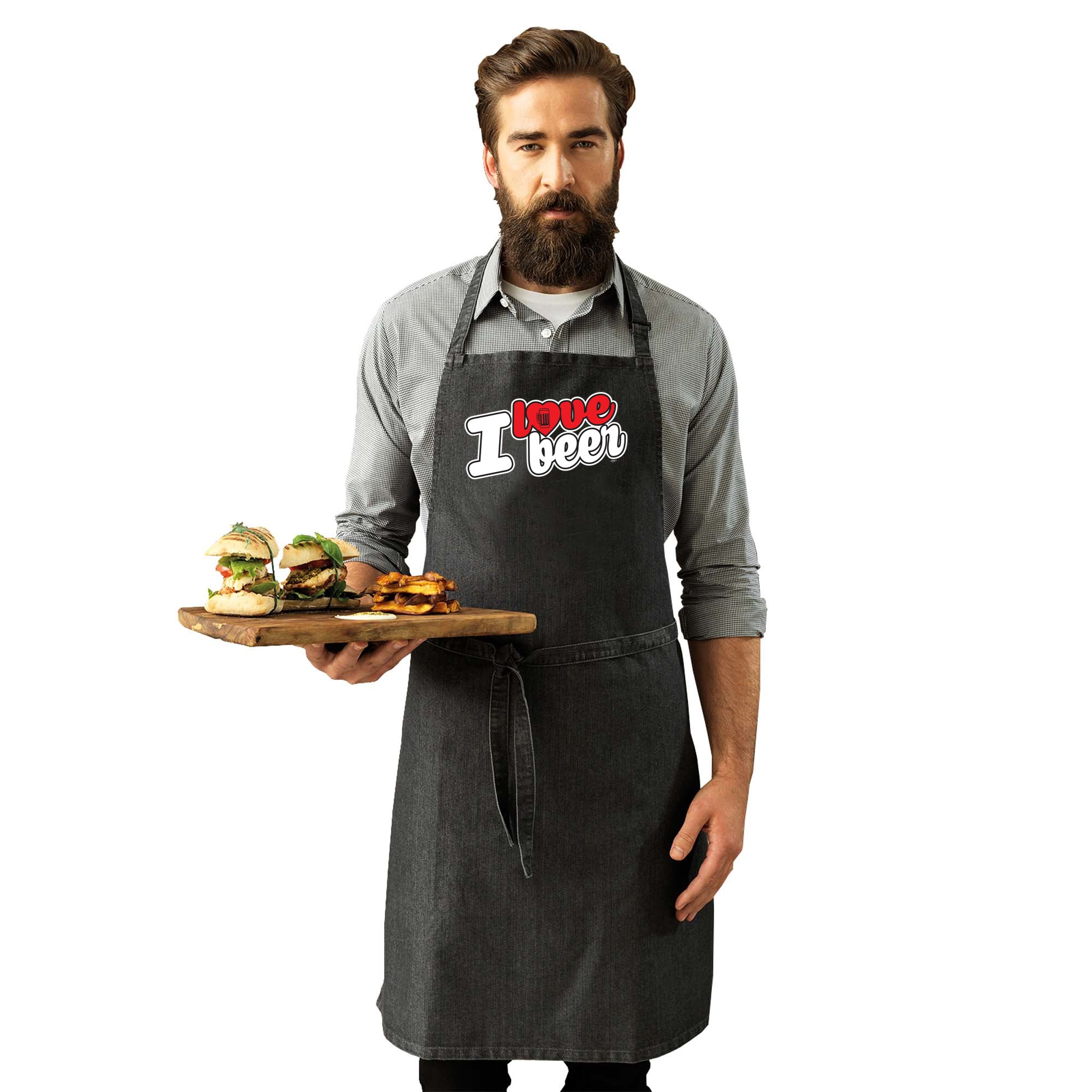Love Beer Stencil - Funny Kitchen Apron