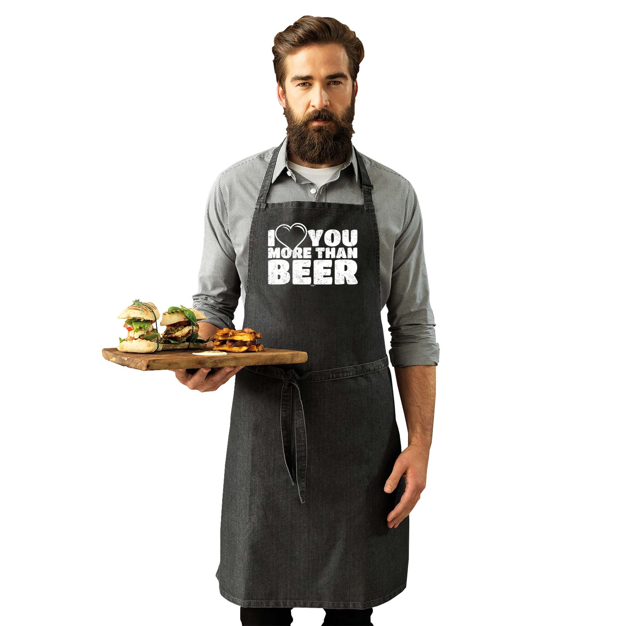 Love You More Than Beer - Funny Kitchen Apron