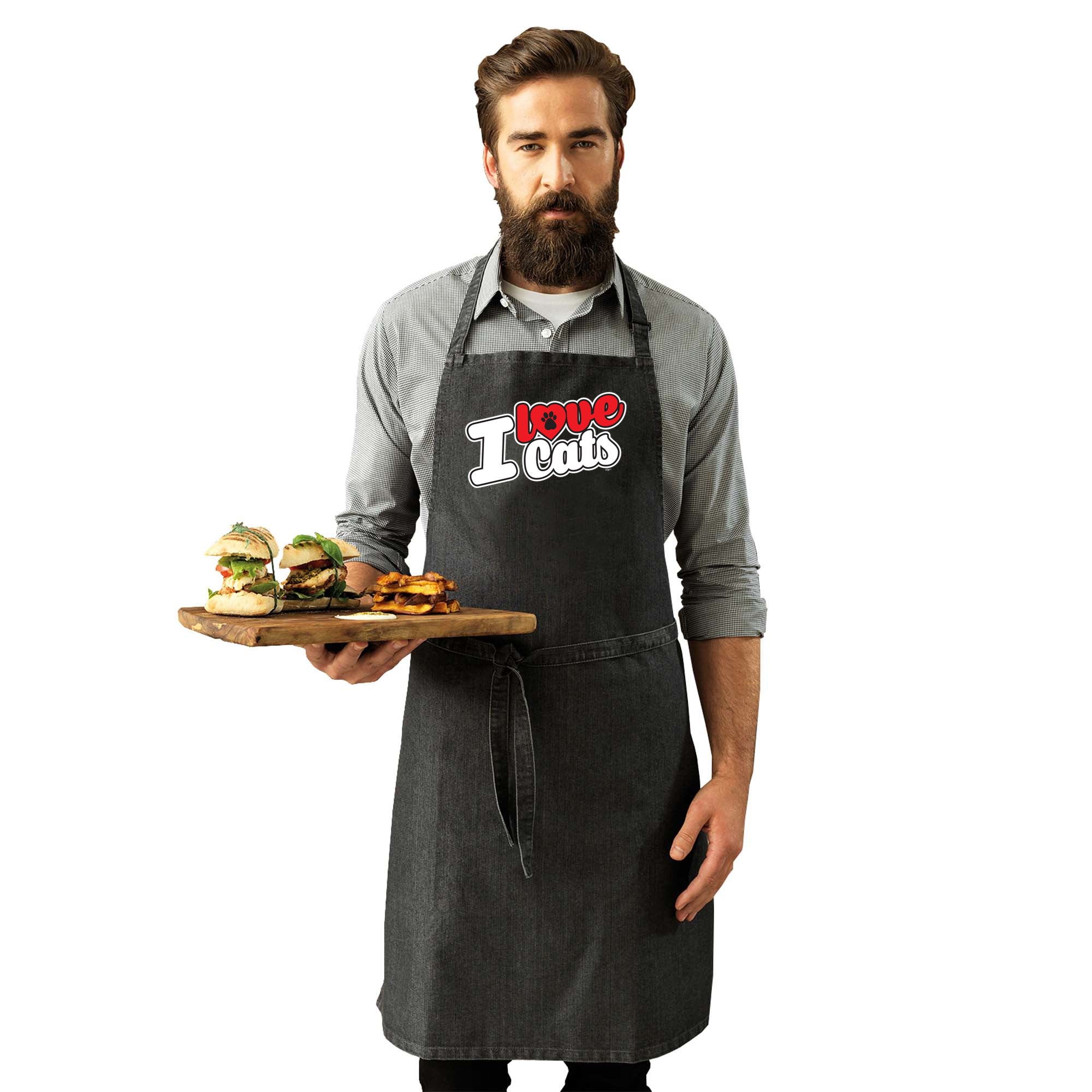 Love Cats Stencil - Funny Kitchen Apron