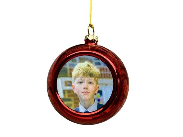 4 x Christmas Tree Baubles Decorations Personalised Photo Xmas Hanging Bauble - 123t Australia | Funny T-Shirts Mugs Novelty Gifts