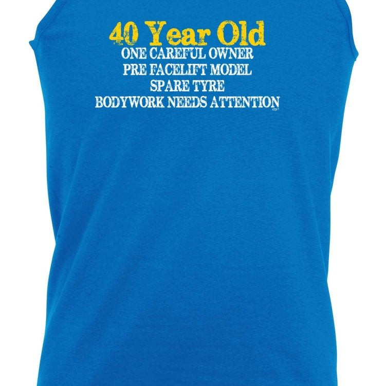40 Year Old One Careful Owner Birthday Age - Funny Novelty Vest Singlet Unisex Tank Top - 123t Australia | Funny T-Shirts Mugs Novelty Gifts