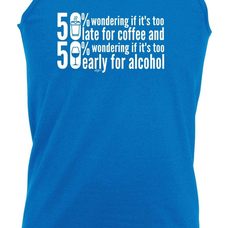 50 Percent Coffee Alcohol - Funny Novelty Vest Singlet Unisex Tank Top - 123t Australia | Funny T-Shirts Mugs Novelty Gifts