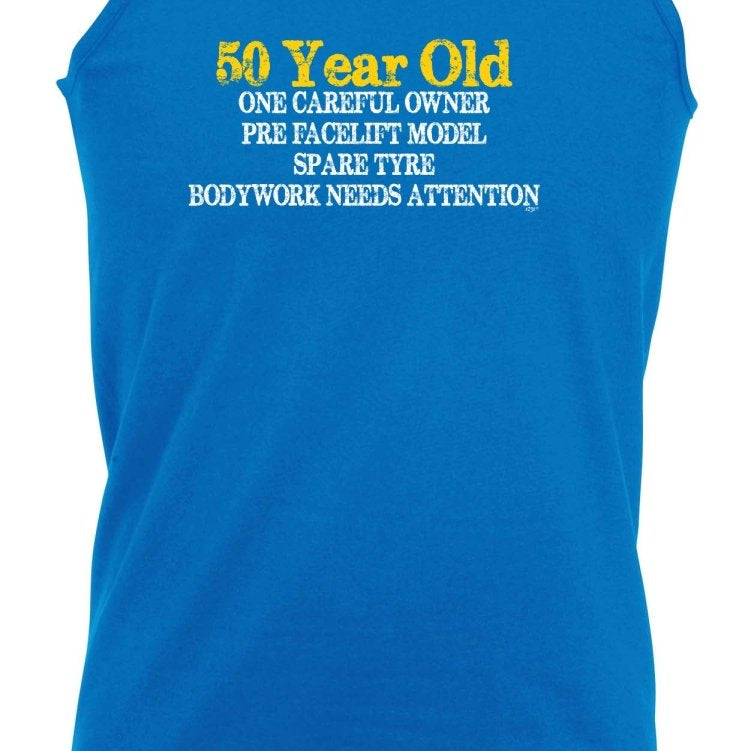 50 Year Old One Careful Owner Birthday Age - Funny Novelty Vest Singlet Unisex Tank Top - 123t Australia | Funny T-Shirts Mugs Novelty Gifts