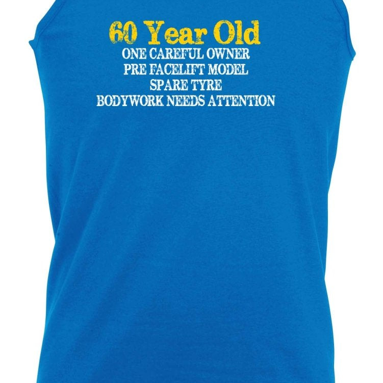 60 Year Old One Careful Owner - Birthday Funny Novelty Vest Singlet Unisex Tank Top - 123t Australia | Funny T-Shirts Mugs Novelty Gifts