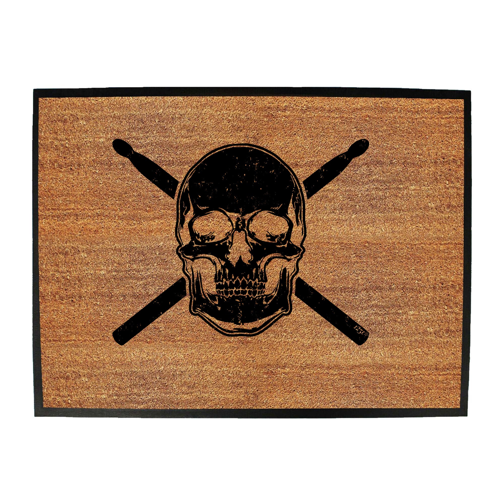Skull Drumsticks Drums Music - Funny Novelty Doormat