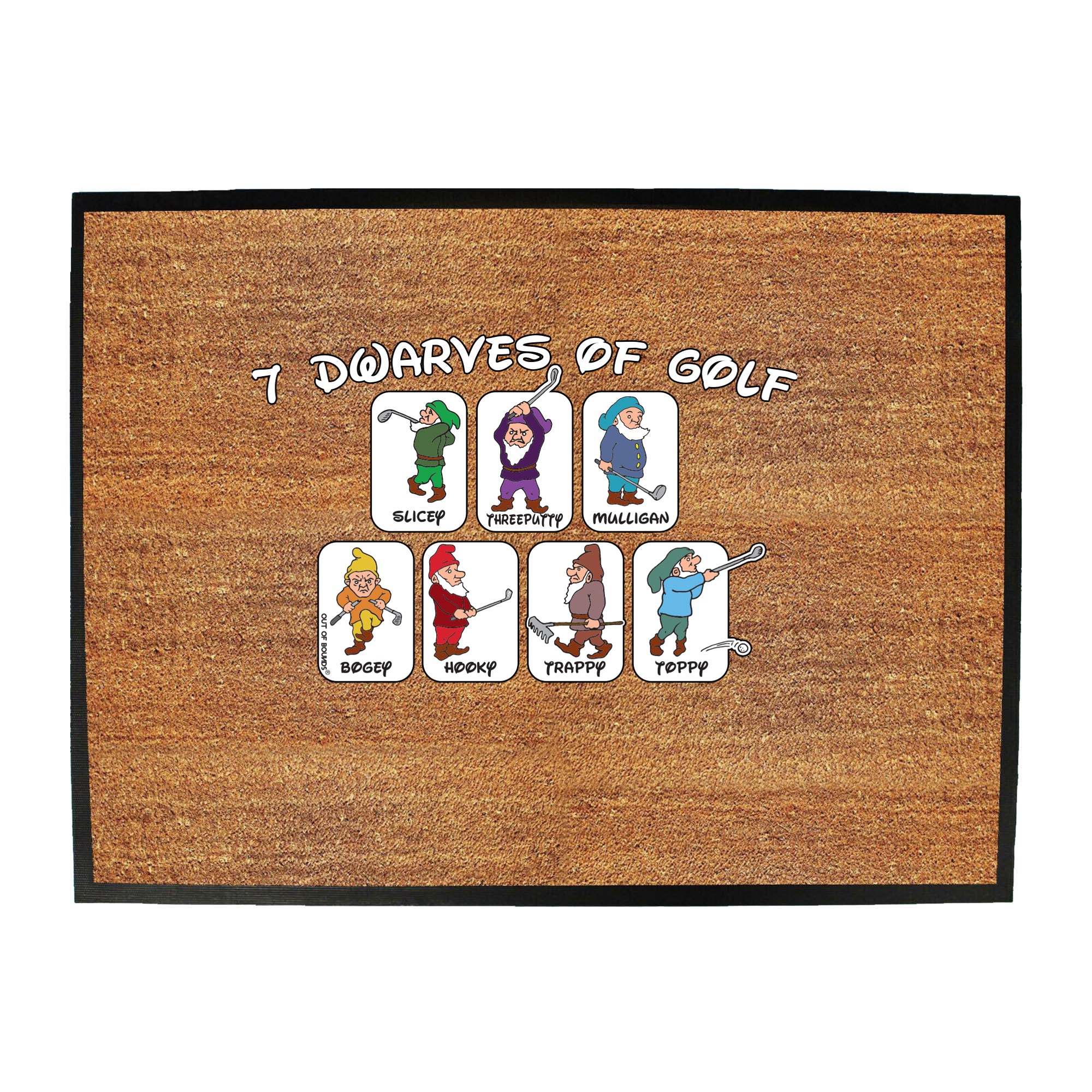 Oob 7 Dwarves Of Golf - Funny Novelty Doormat