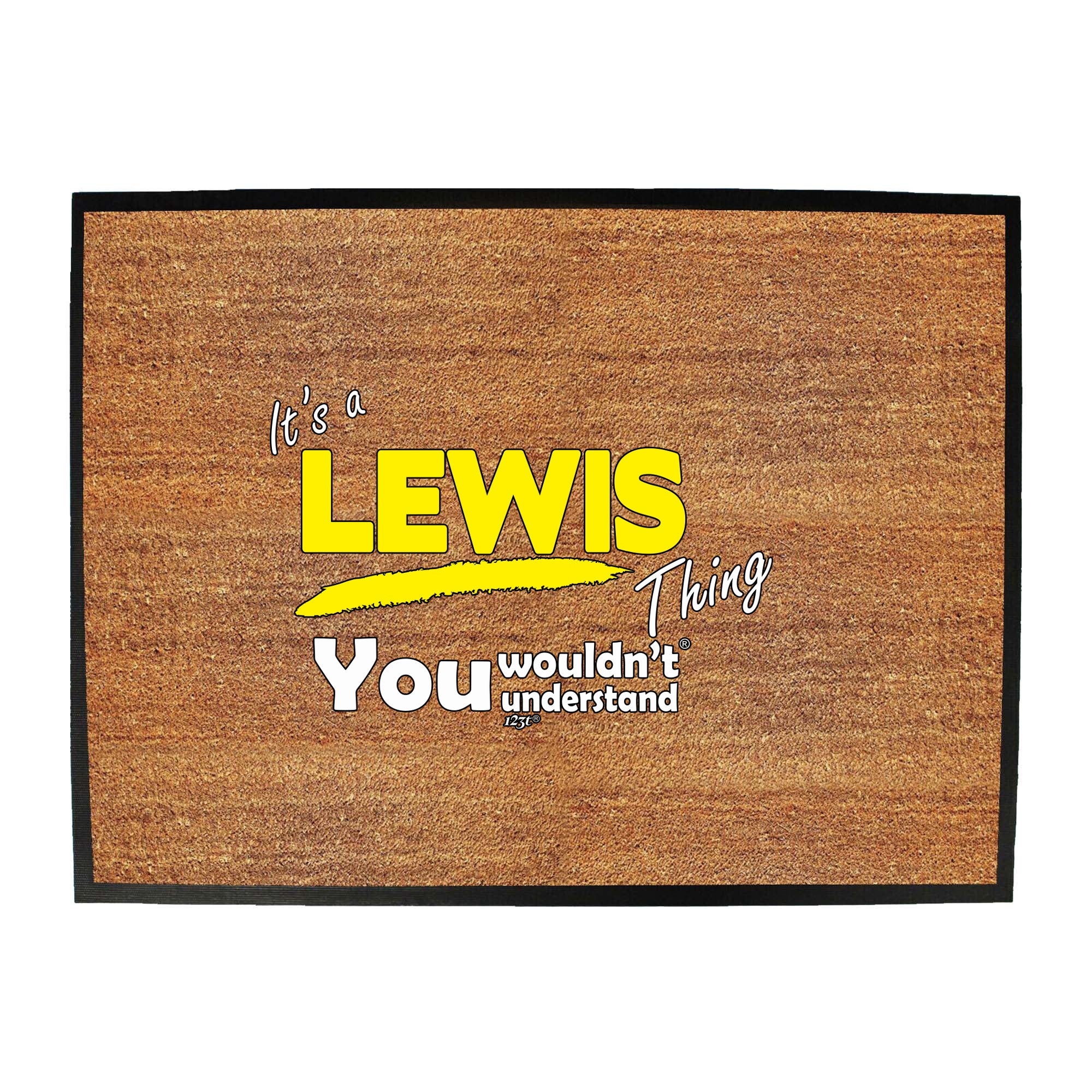Lewis V1 Surname Thing - Funny Novelty Doormat