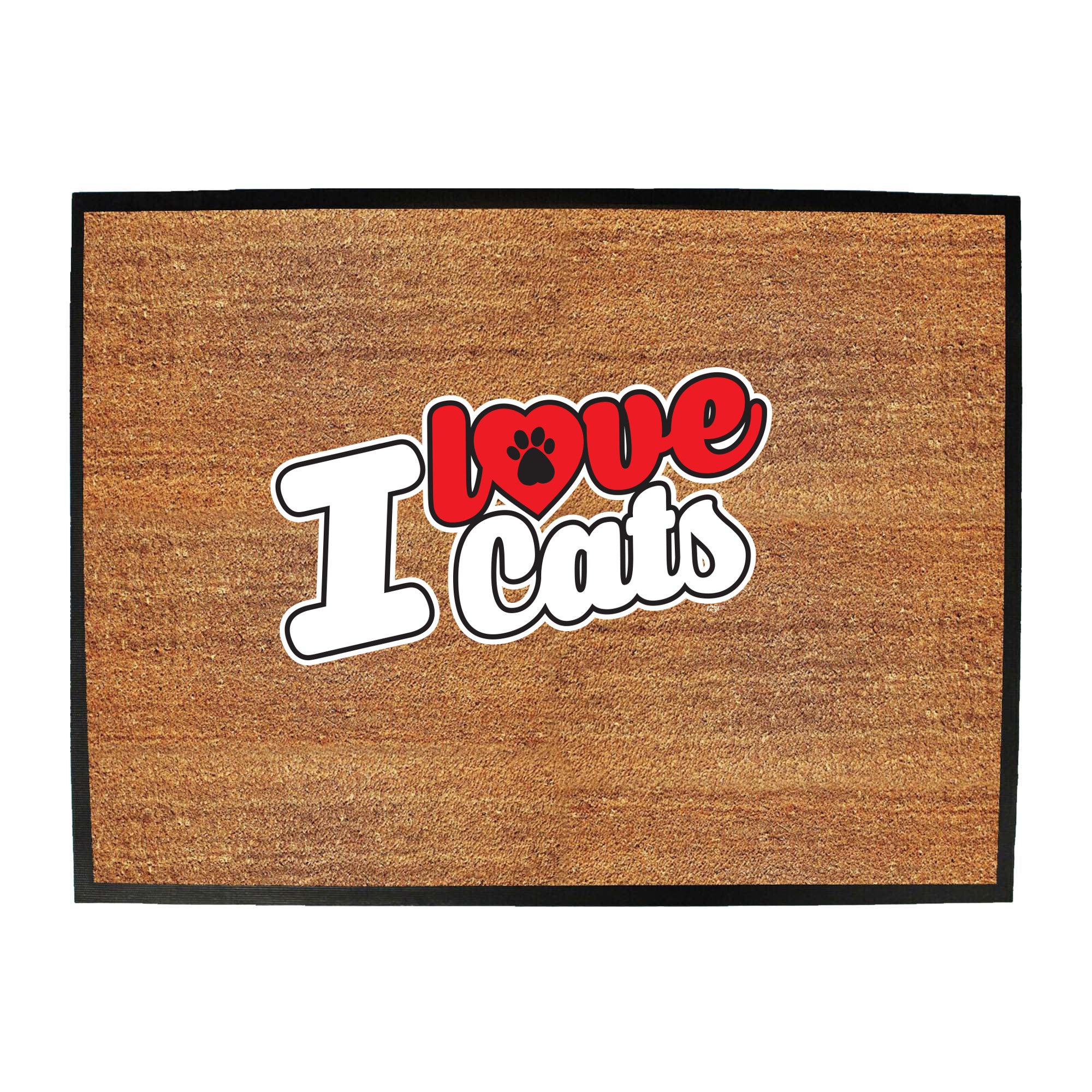 Love Cats Stencil - Funny Novelty Doormat