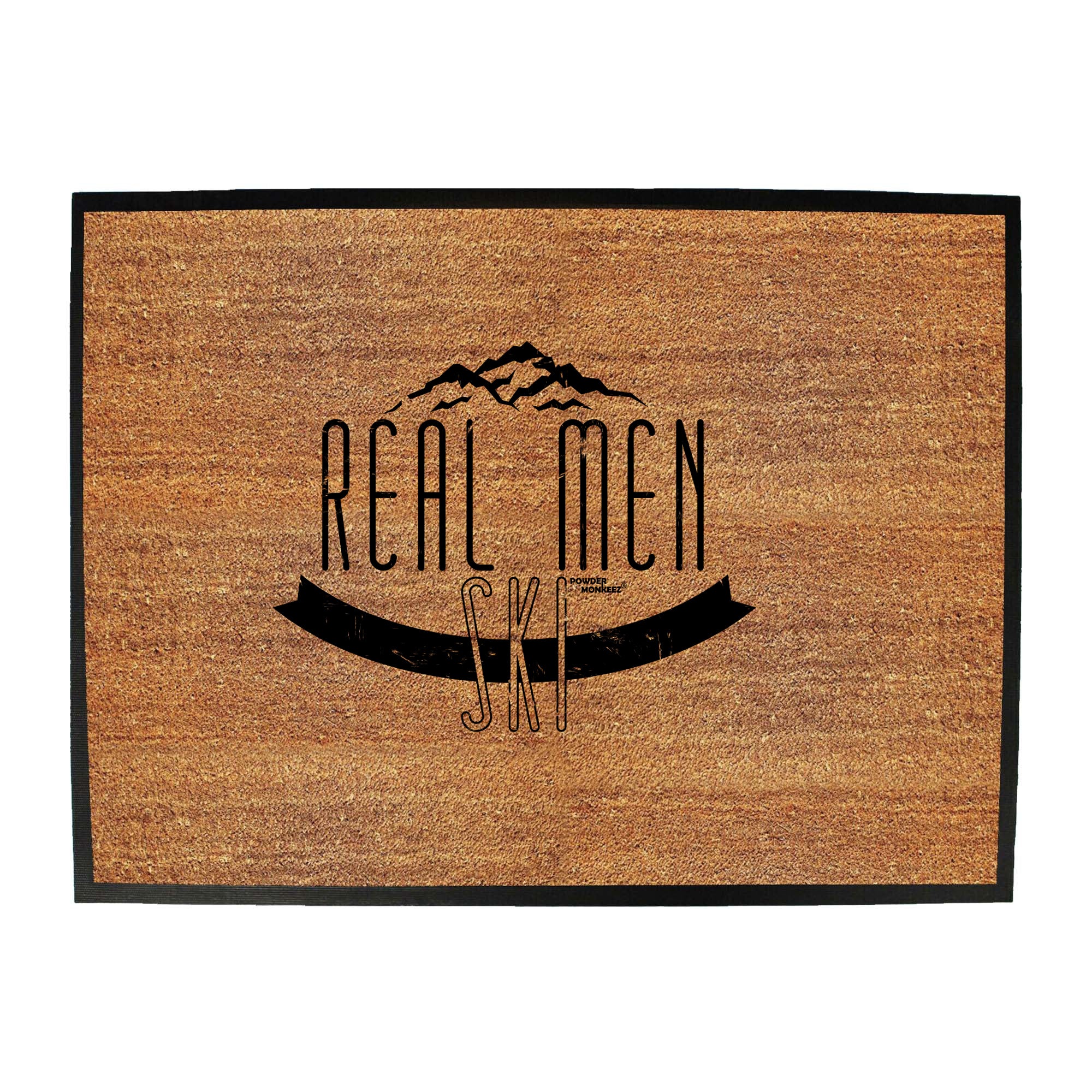 Pm Real Men Ski - Funny Novelty Doormat