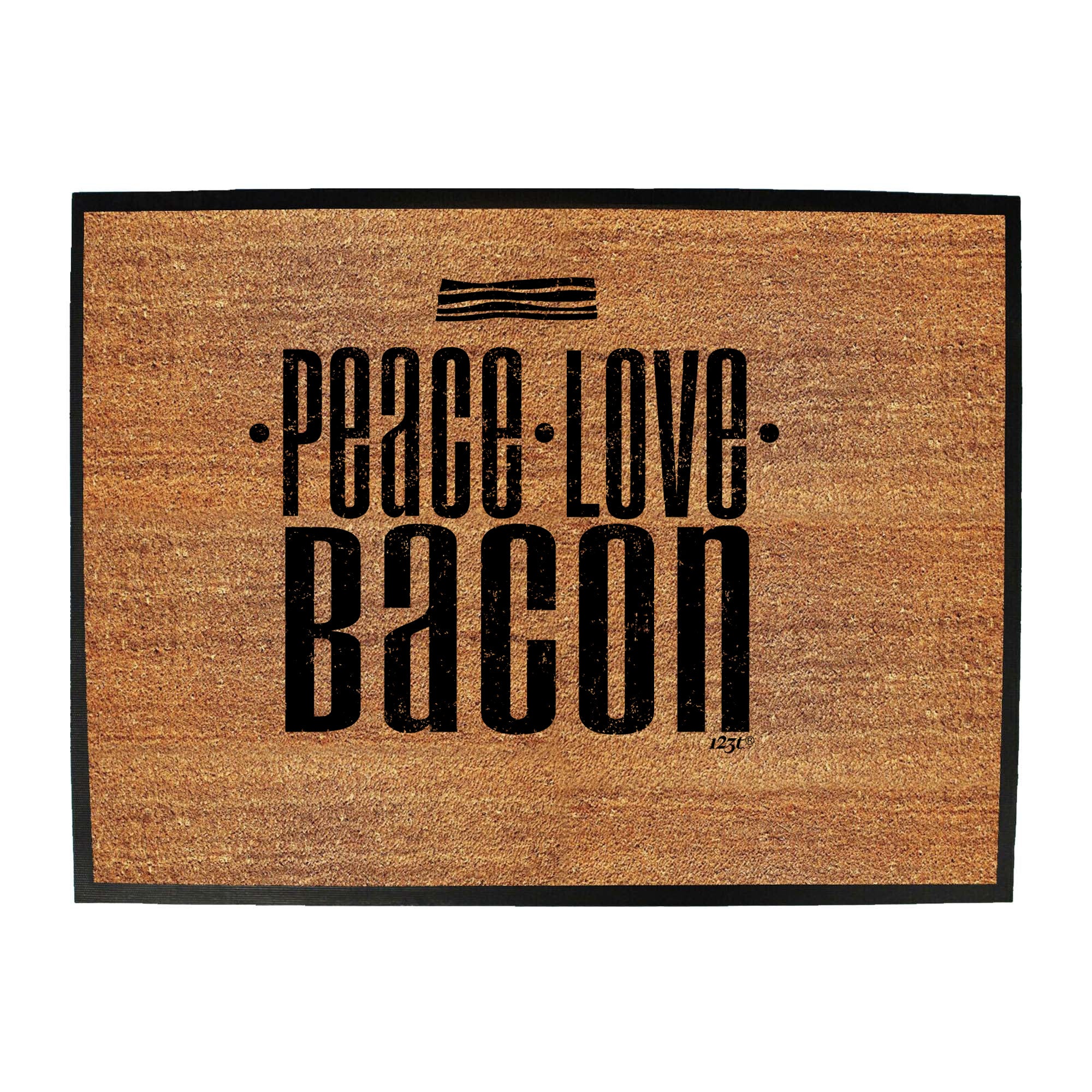 Peace Love Bacon - Funny Novelty Doormat