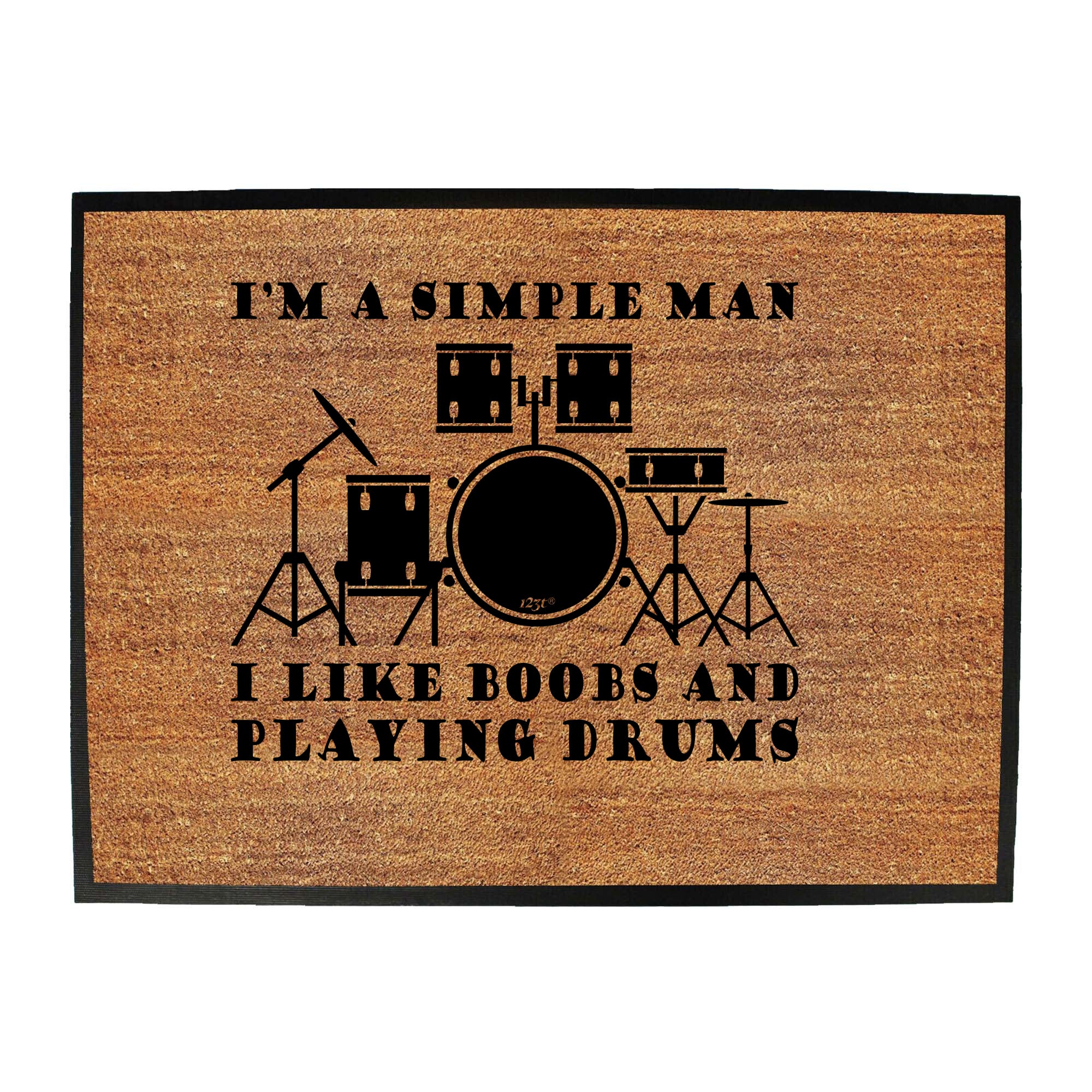 I'M Simple B B Playing Drums Music - Funny Novelty Doormat