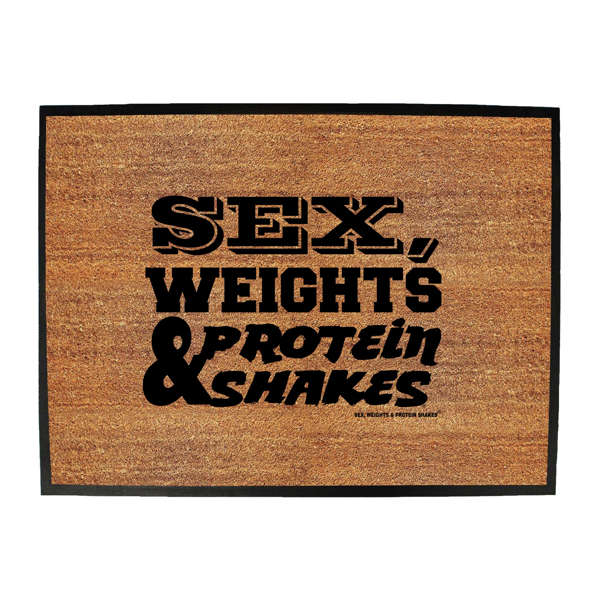 Swps Sex Weights Protein Shakes D1 White - Funny Novelty Doormat