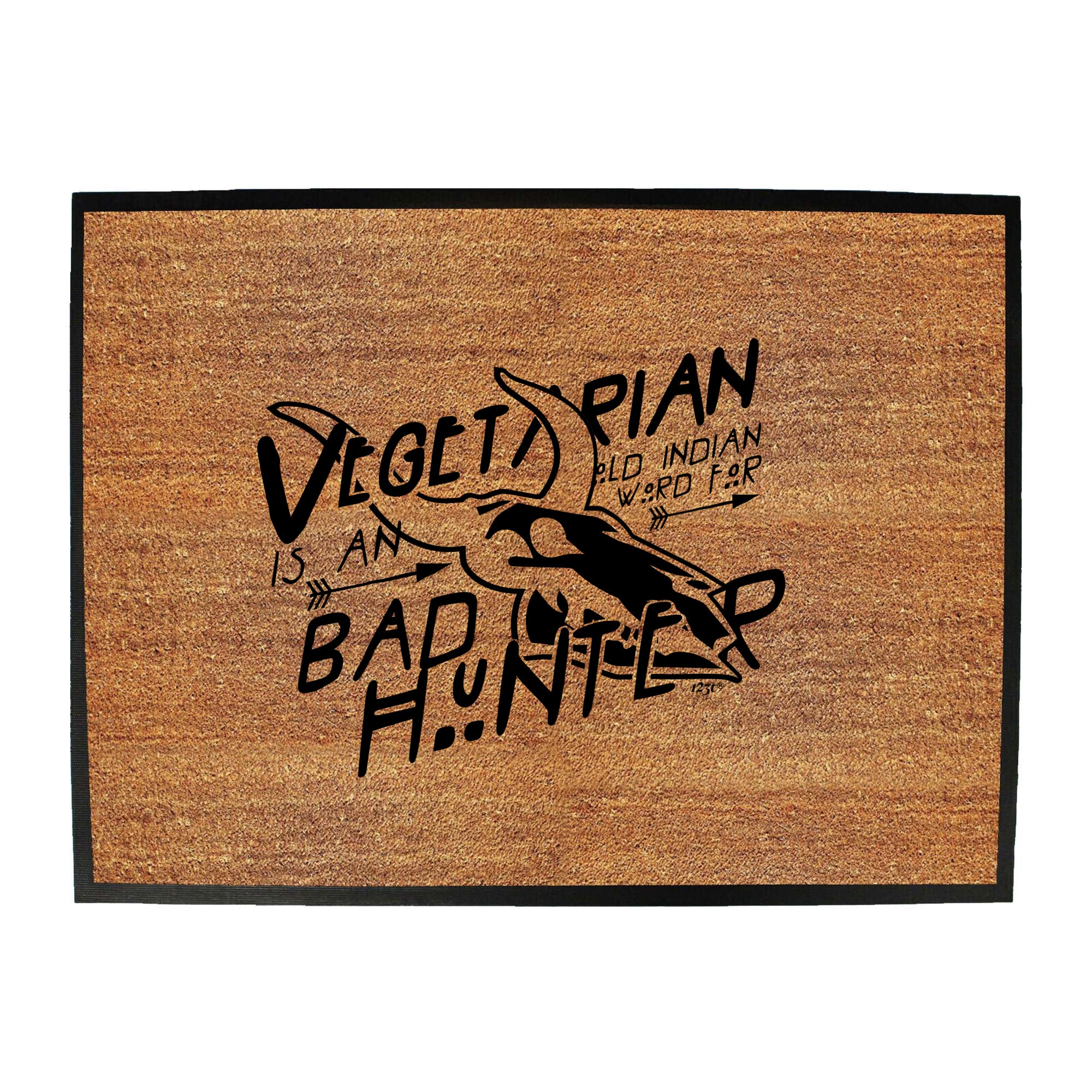 Vegetarian Old Indian Bad Hunter - Funny Novelty Doormat