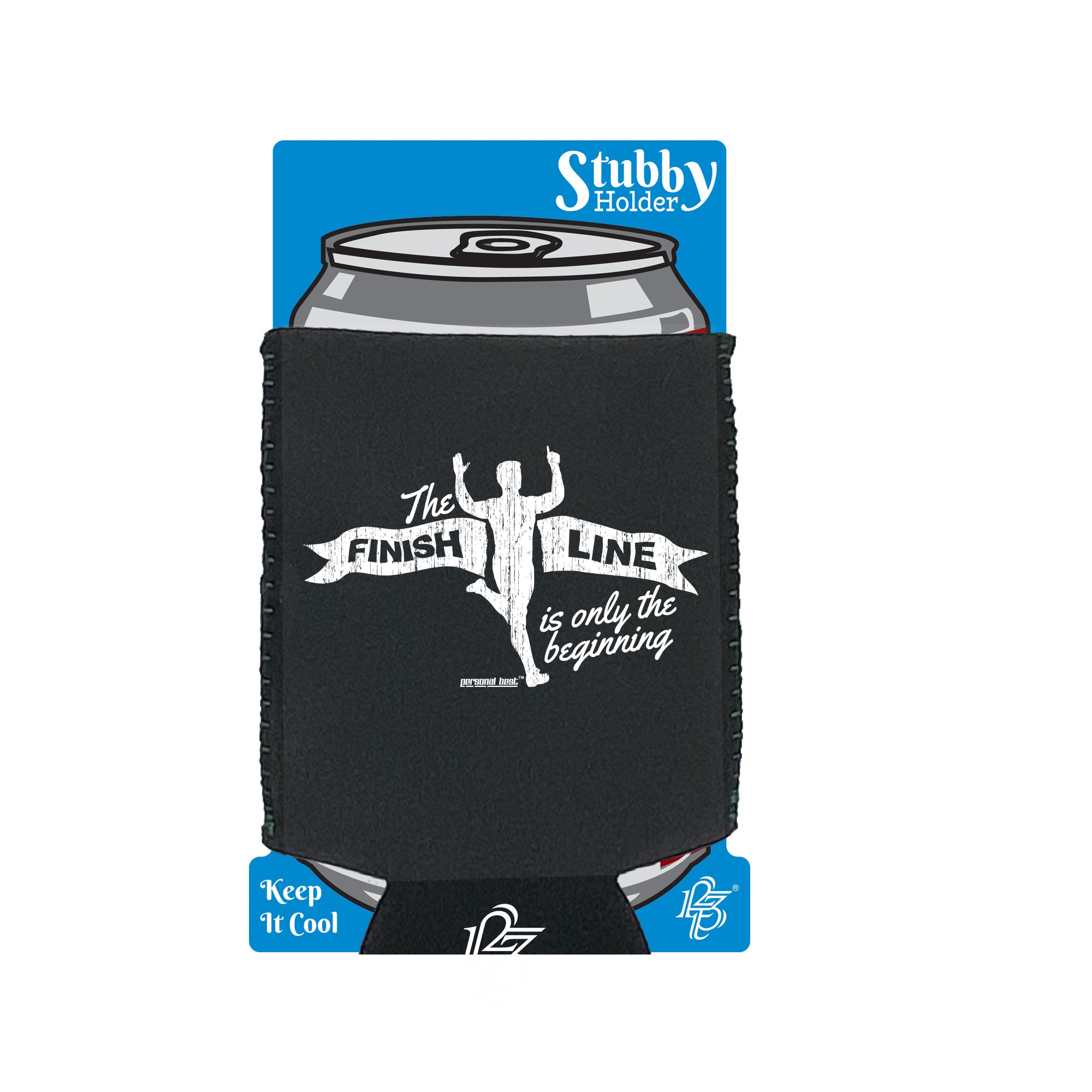 Pb Finish Line - Funny Stubby Holder With Base