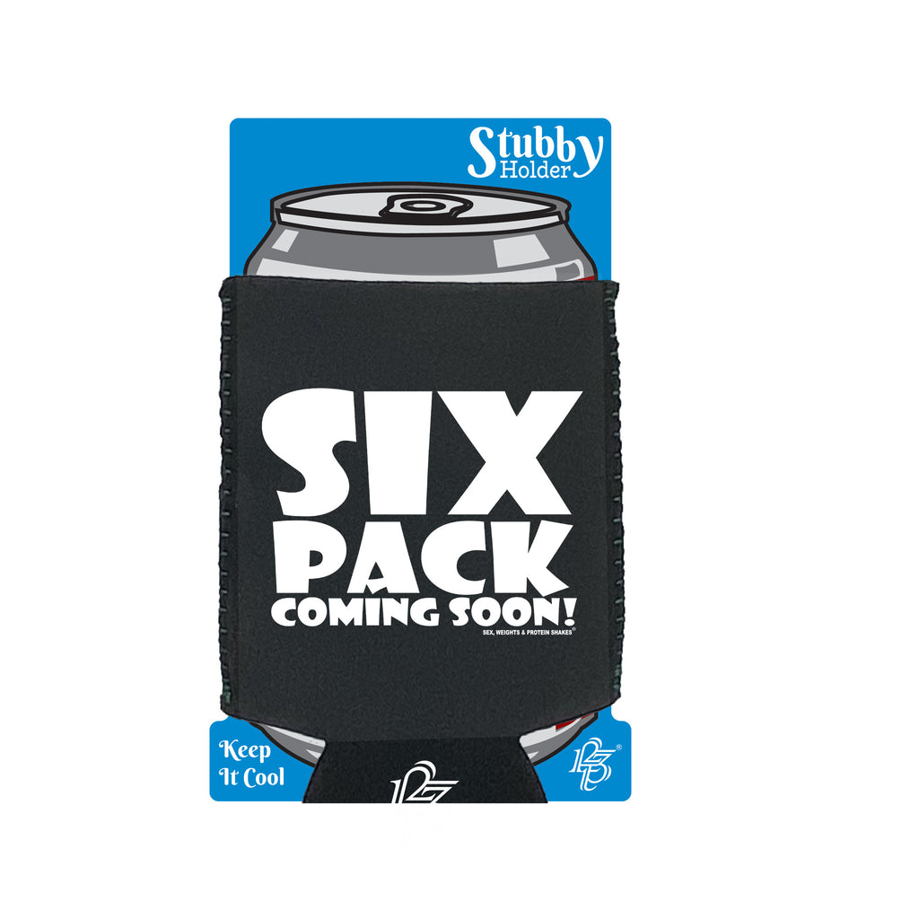 Swps Six Pack Coming Soon White - Funny Stubby Holder With Base