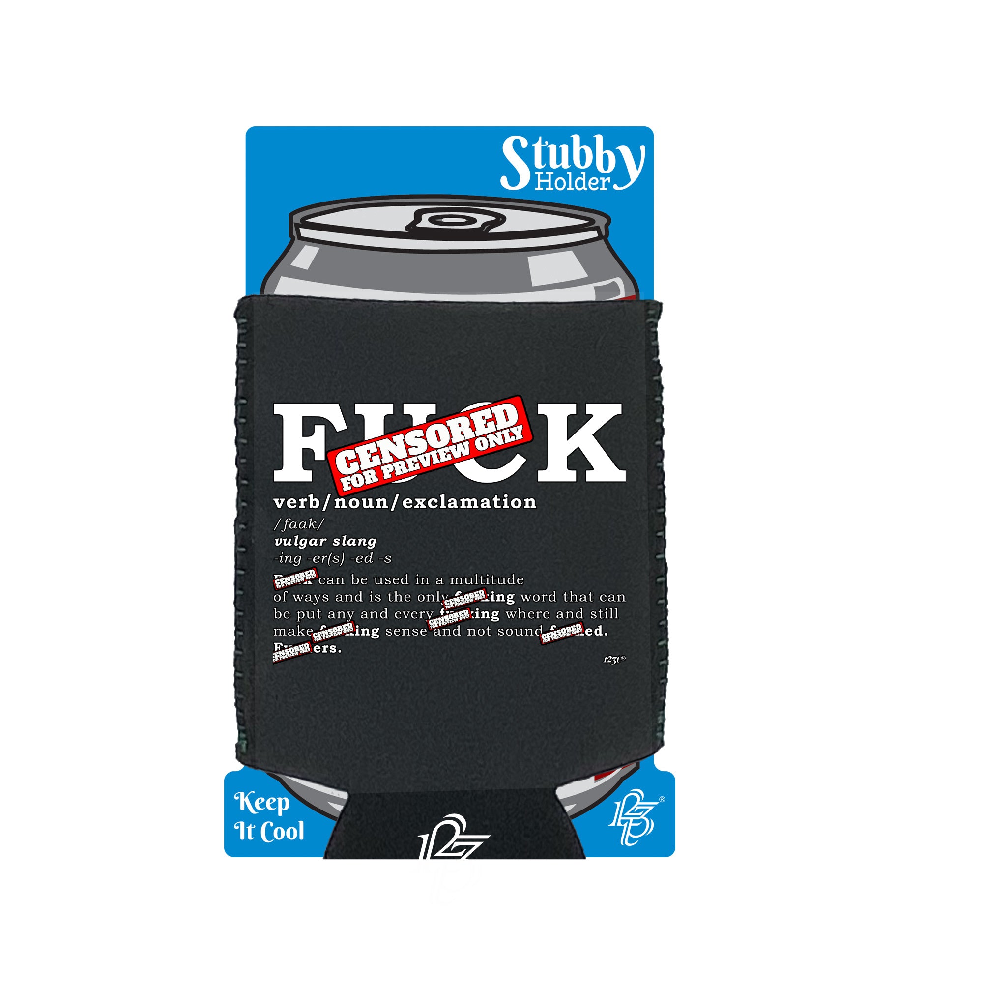 F K Noun - Funny Stubby Holder With Base
