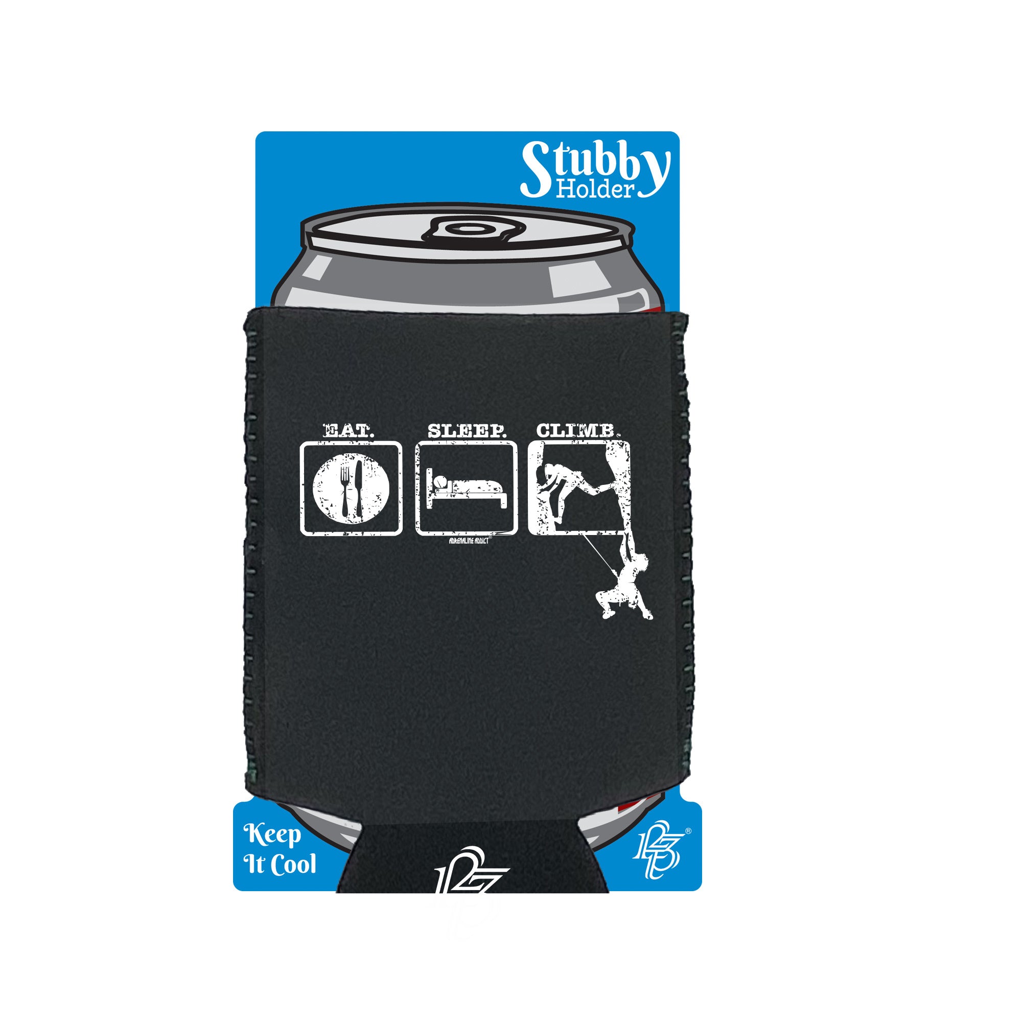Aa Eat Sleep Climbing 2 Climbers - Funny Stubby Holder With Base