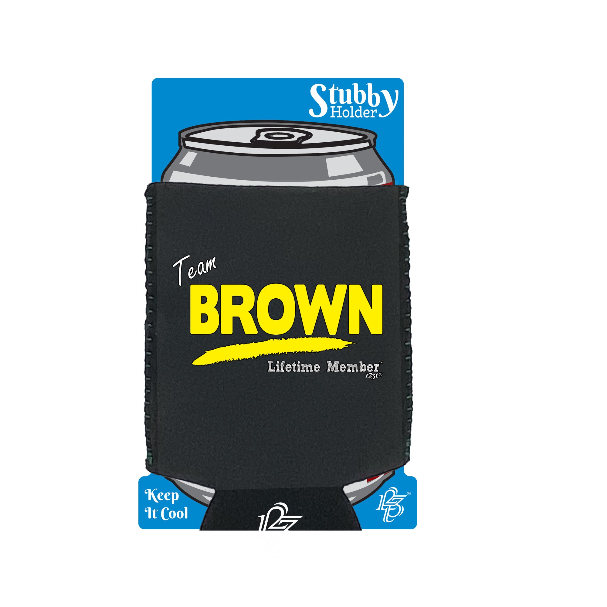 Brown V1 Lifetime Member - Funny Stubby Holder With Base