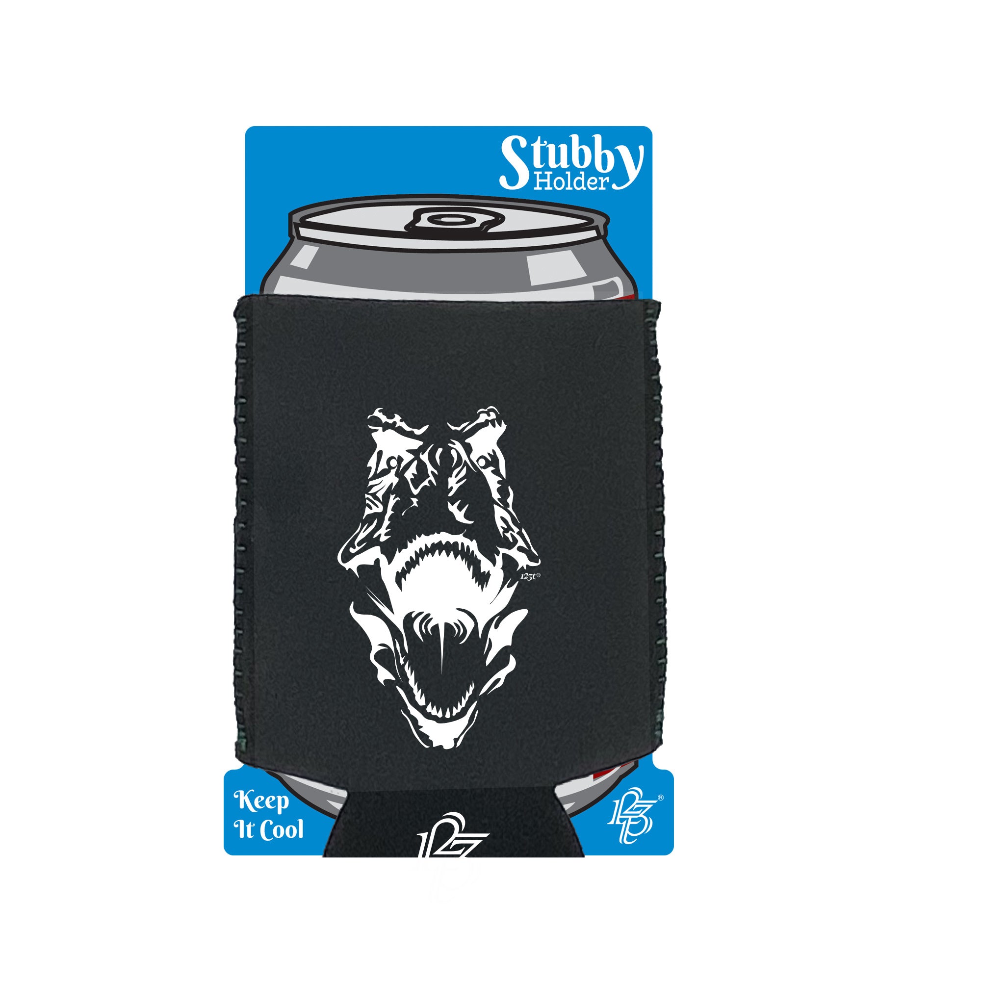 Trex Head Dinosaur - Funny Stubby Holder With Base