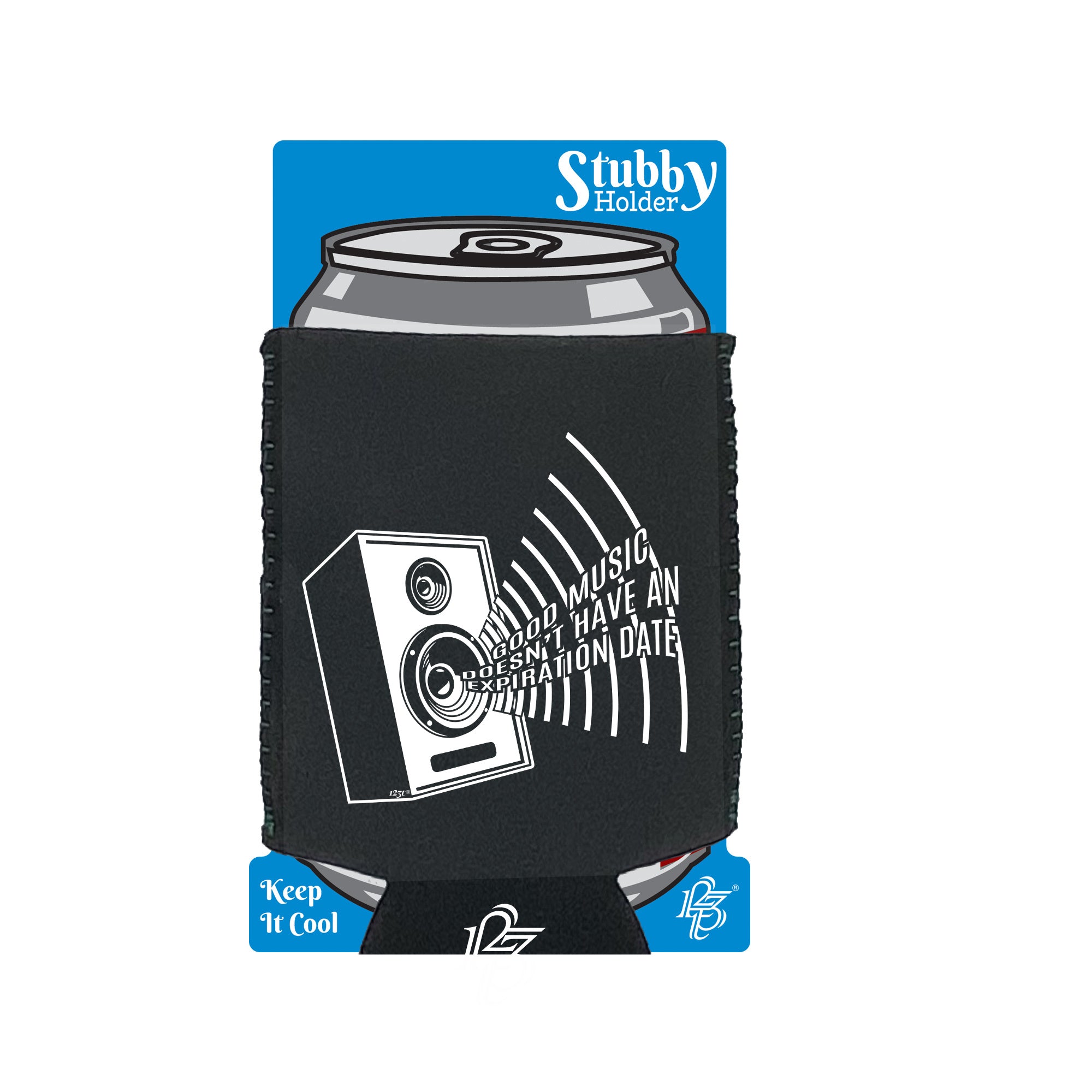 Good Music Expiration Date - Funny Stubby Holder With Base