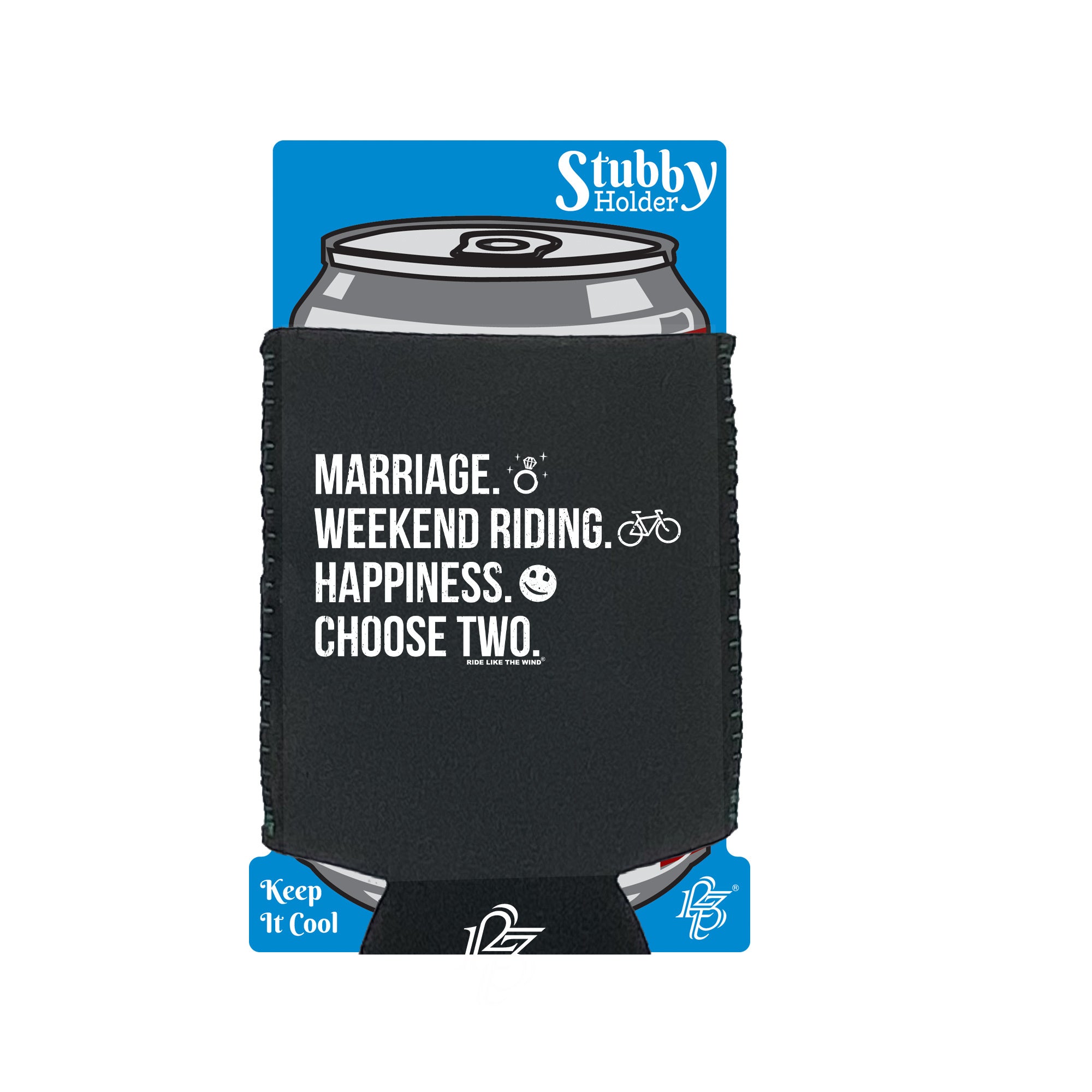 Rltw Marriage Weekend Riding Happiness - Funny Stubby Holder With Base