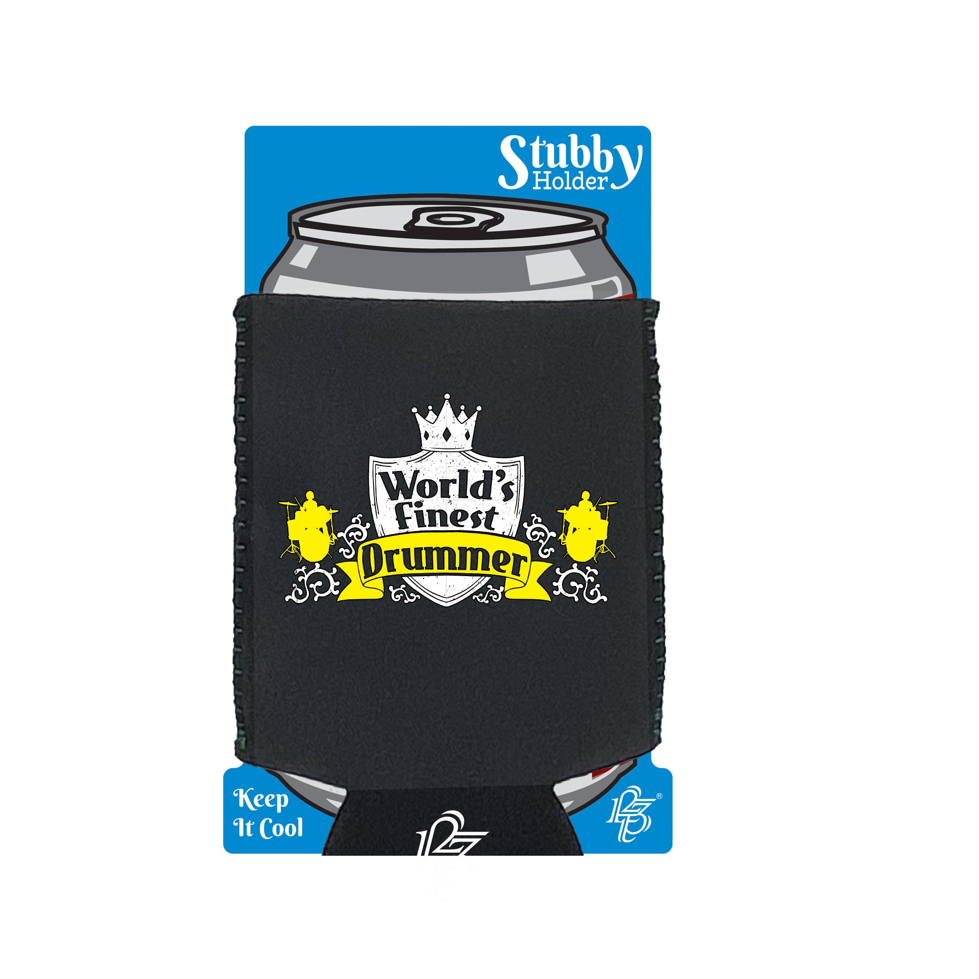Worlds Finest Drummer - Funny Stubby Holder With Base
