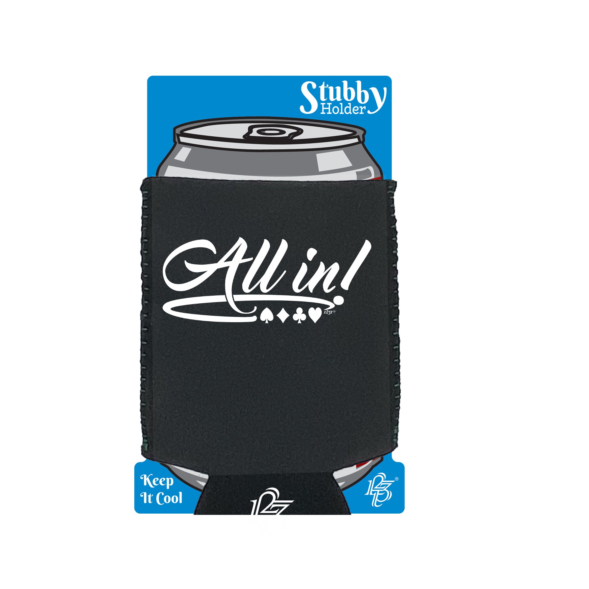 All In Poker Cards Gambling - Funny Stubby Holder With Base