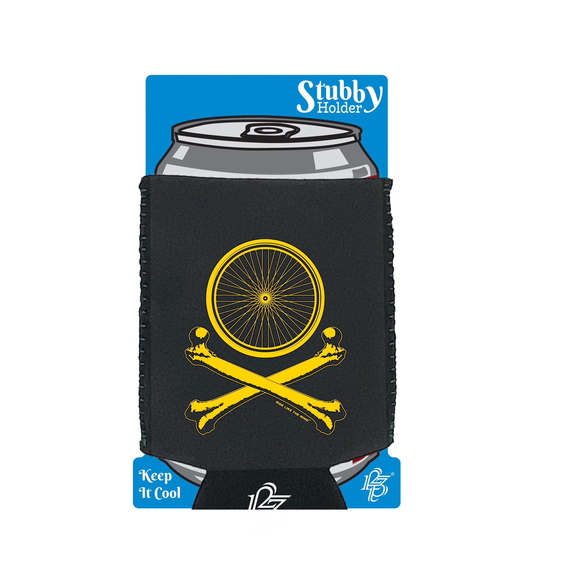 Rltw Wheel Crossbones - Funny Stubby Holder With Base
