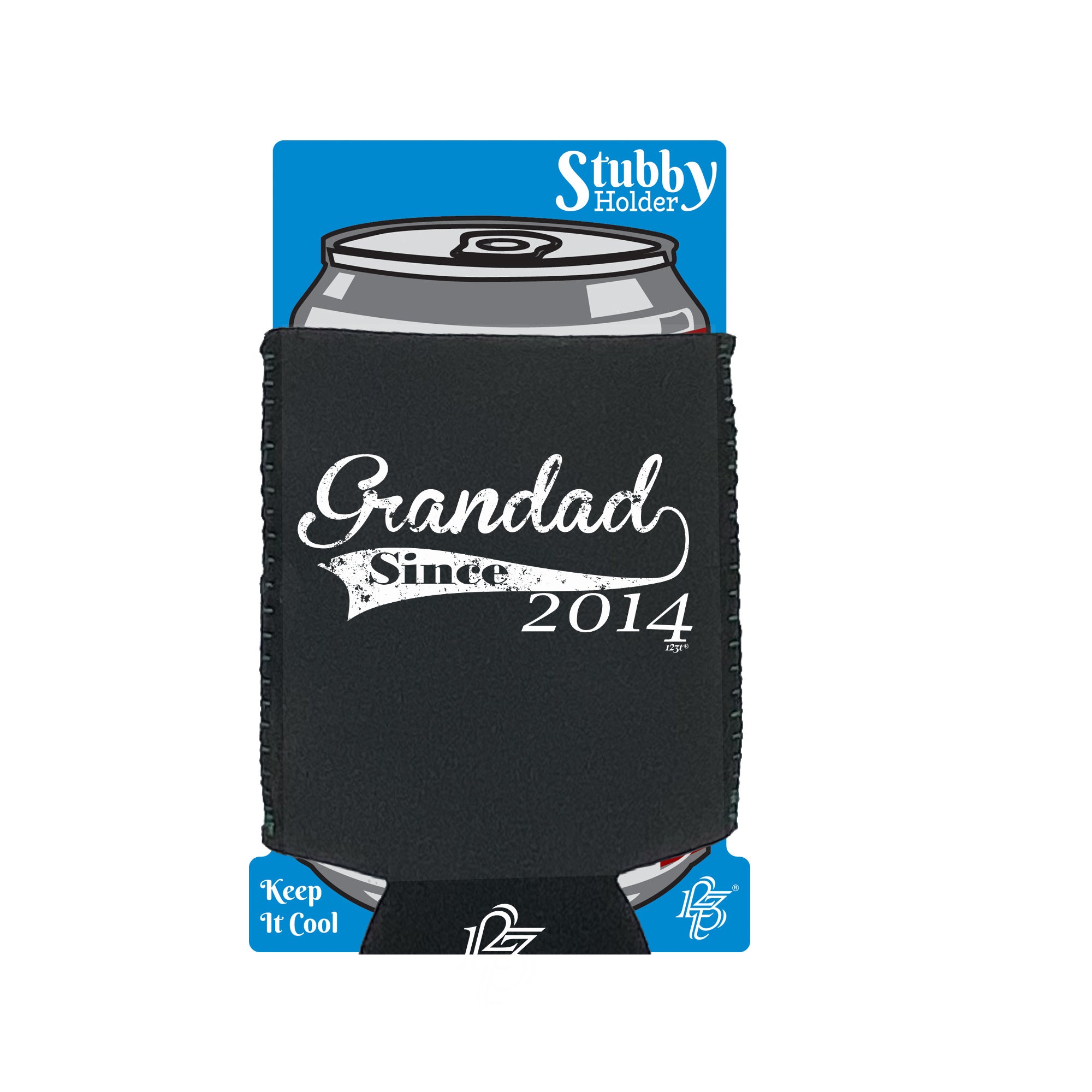 Grandad Since 2014 - Funny Stubby Holder With Base