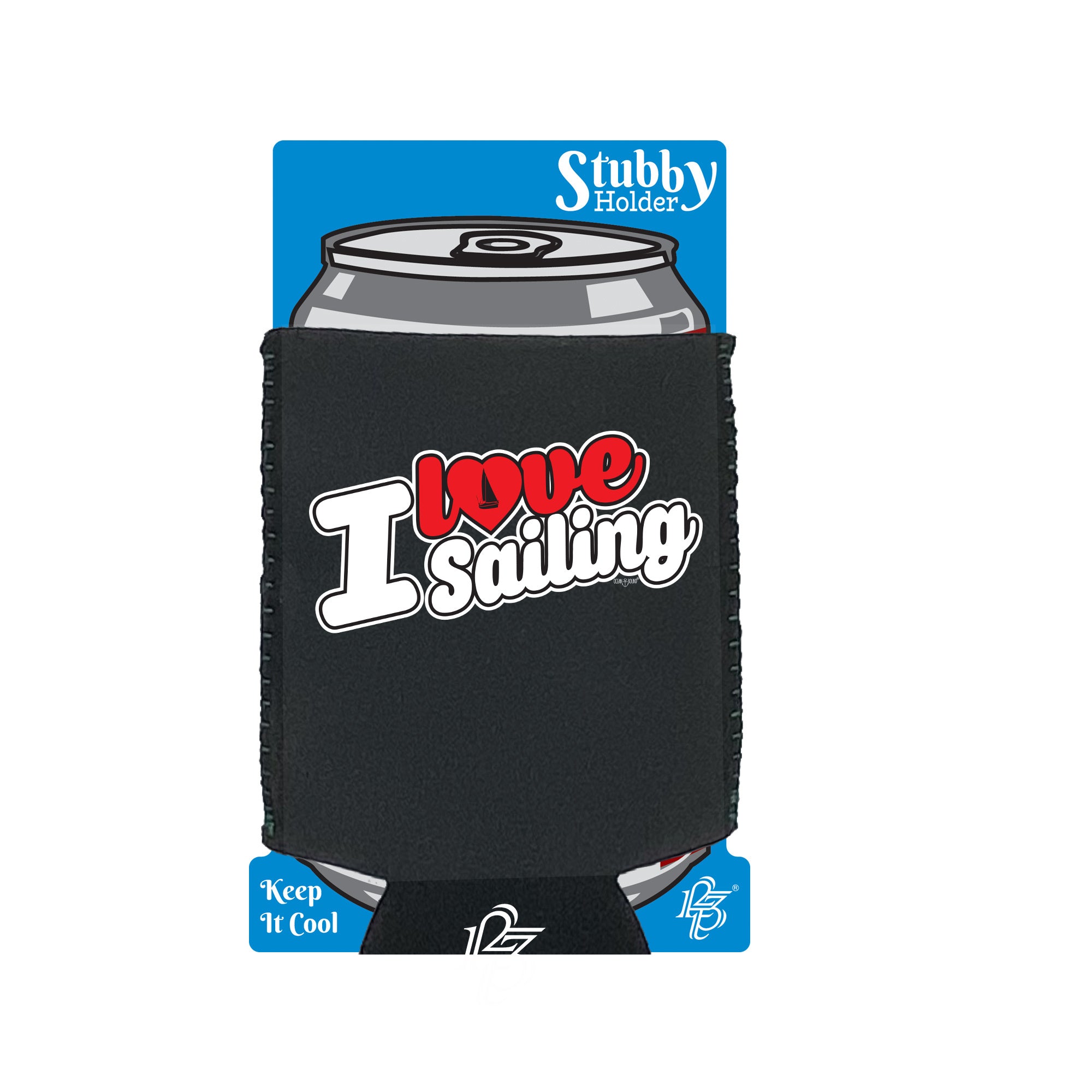 Ob I Love Sailing Stencil - Funny Stubby Holder With Base