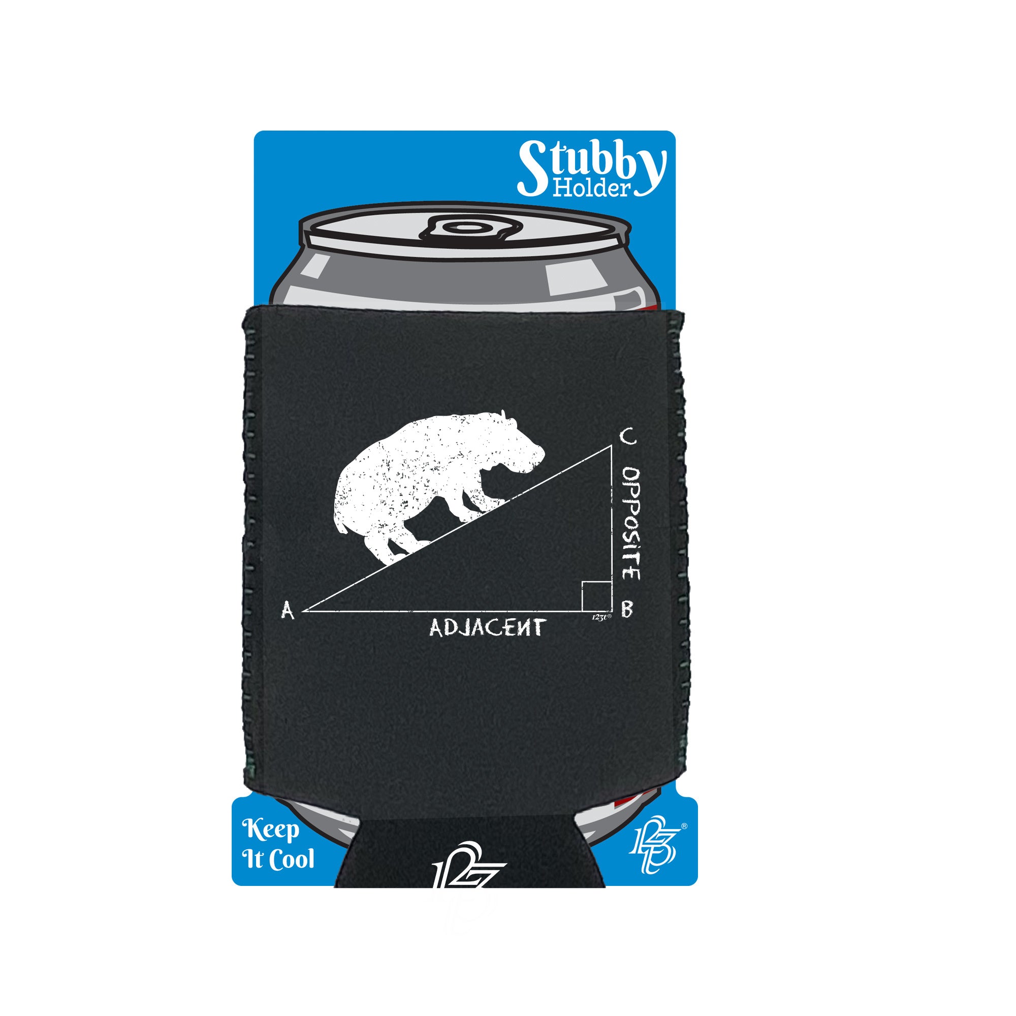 Hypotenuse Hippo Hippopotamus - Funny Stubby Holder With Base