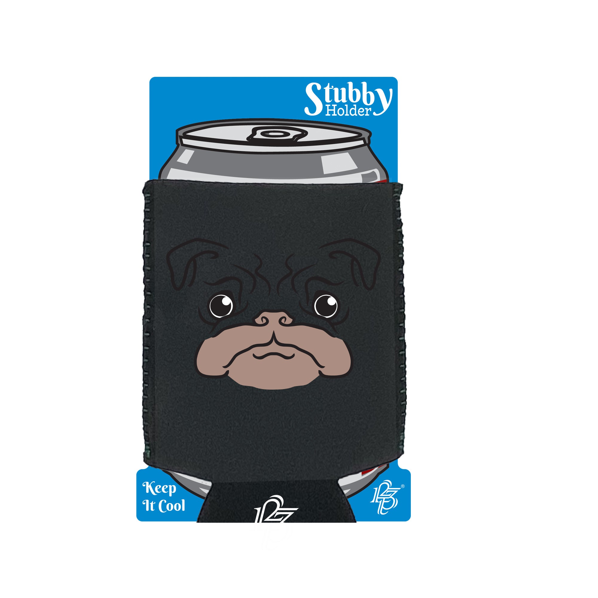 Pug Ani Mates - Funny Stubby Holder With Base