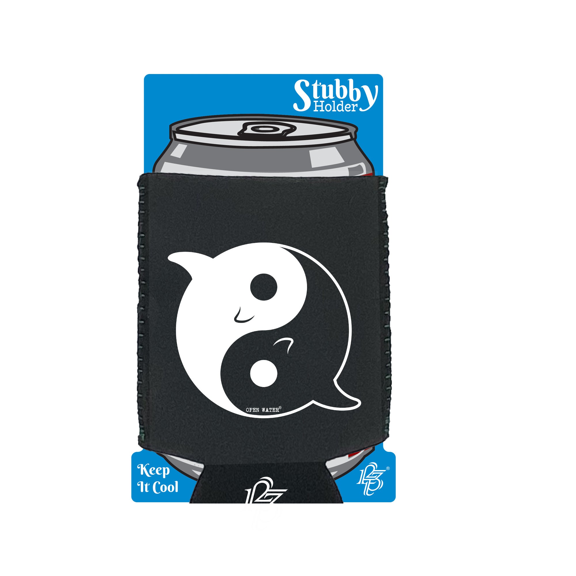 Ow Dolphin Yin Yang - Funny Stubby Holder With Base