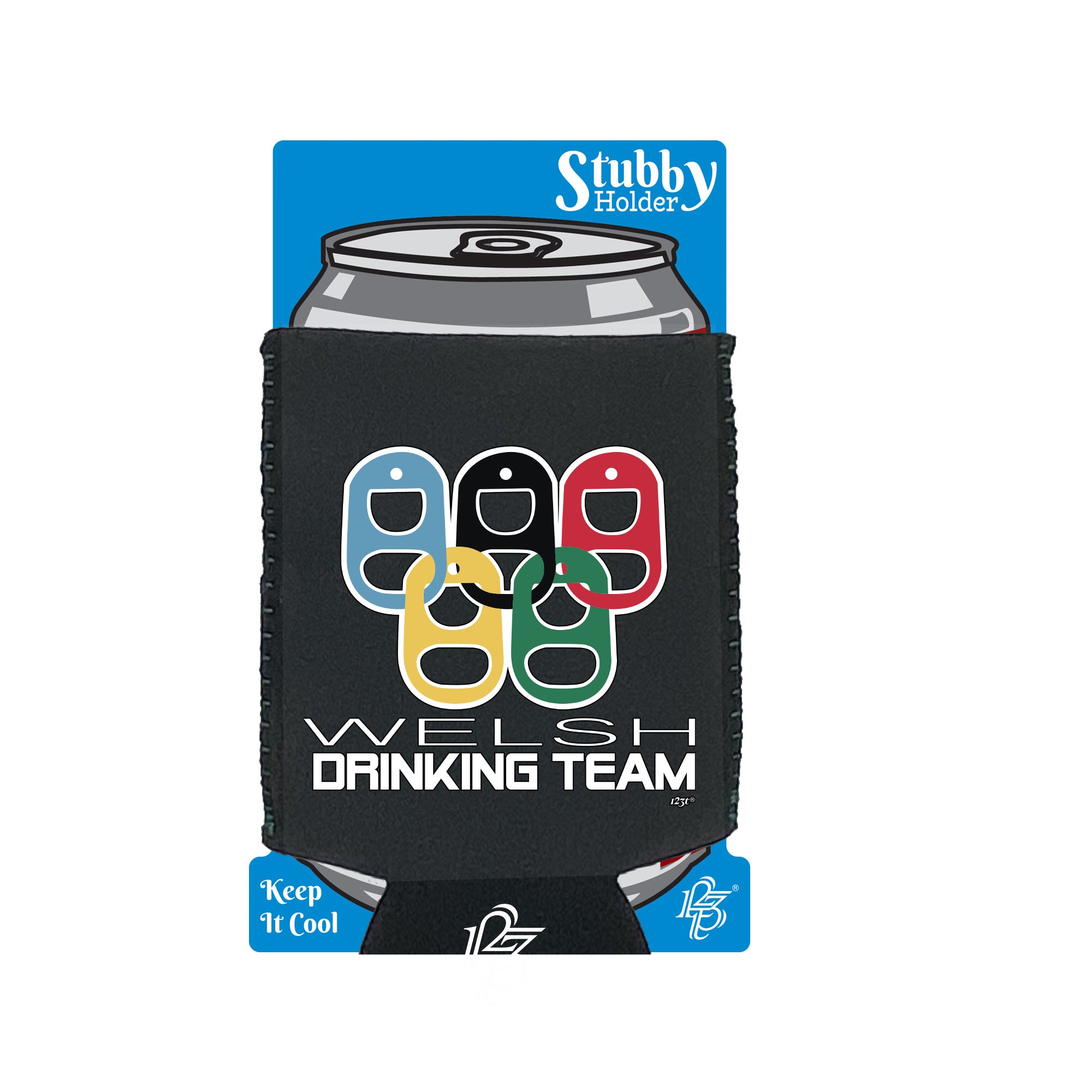 Welsh Drinking Team Rings - Funny Stubby Holder With Base