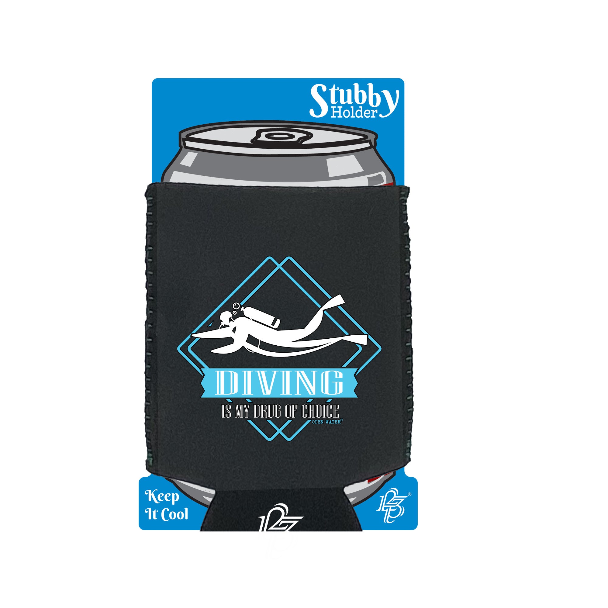 Ow Drug Of Choice Diving - Funny Stubby Holder With Base