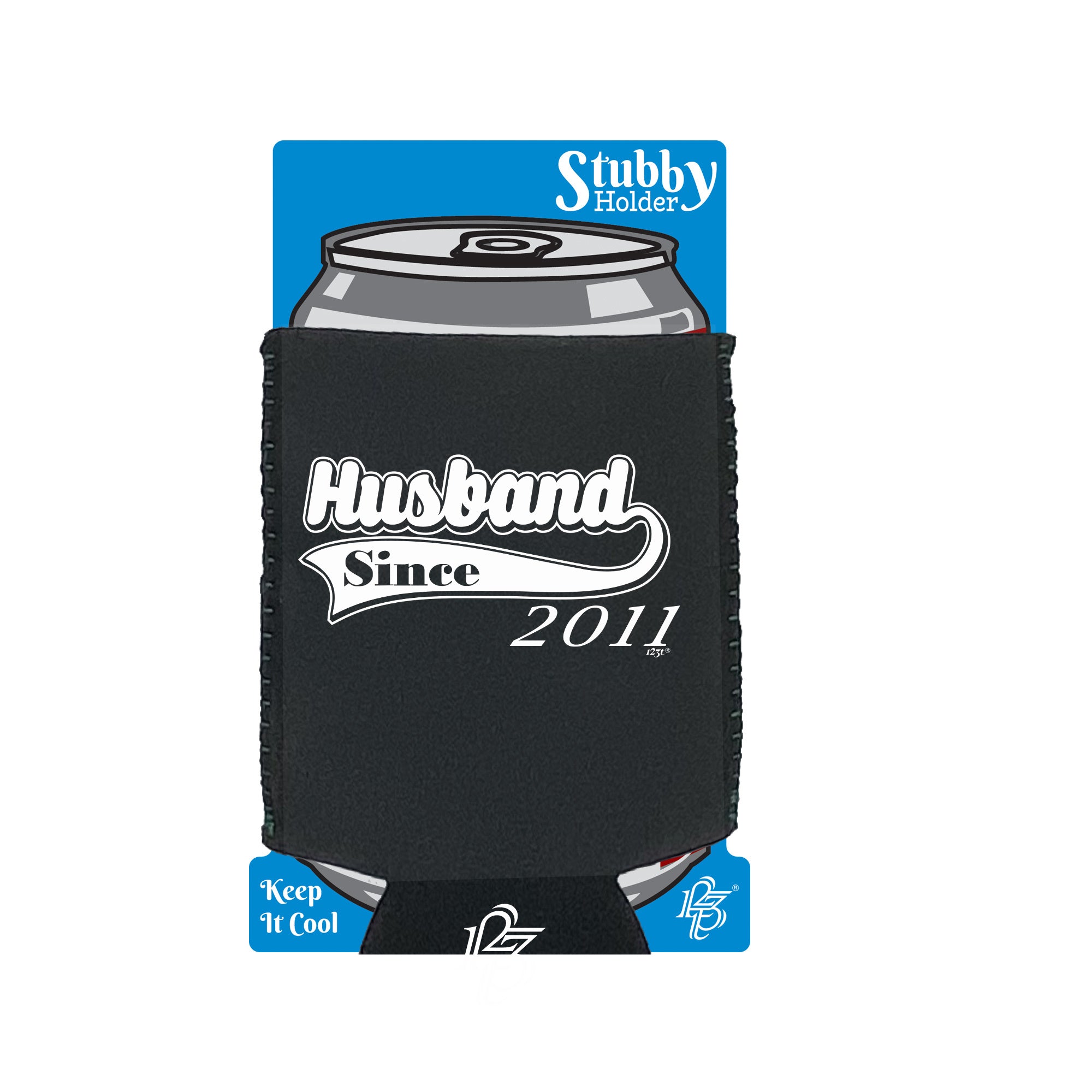 Husband Since 2011 - Funny Stubby Holder With Base