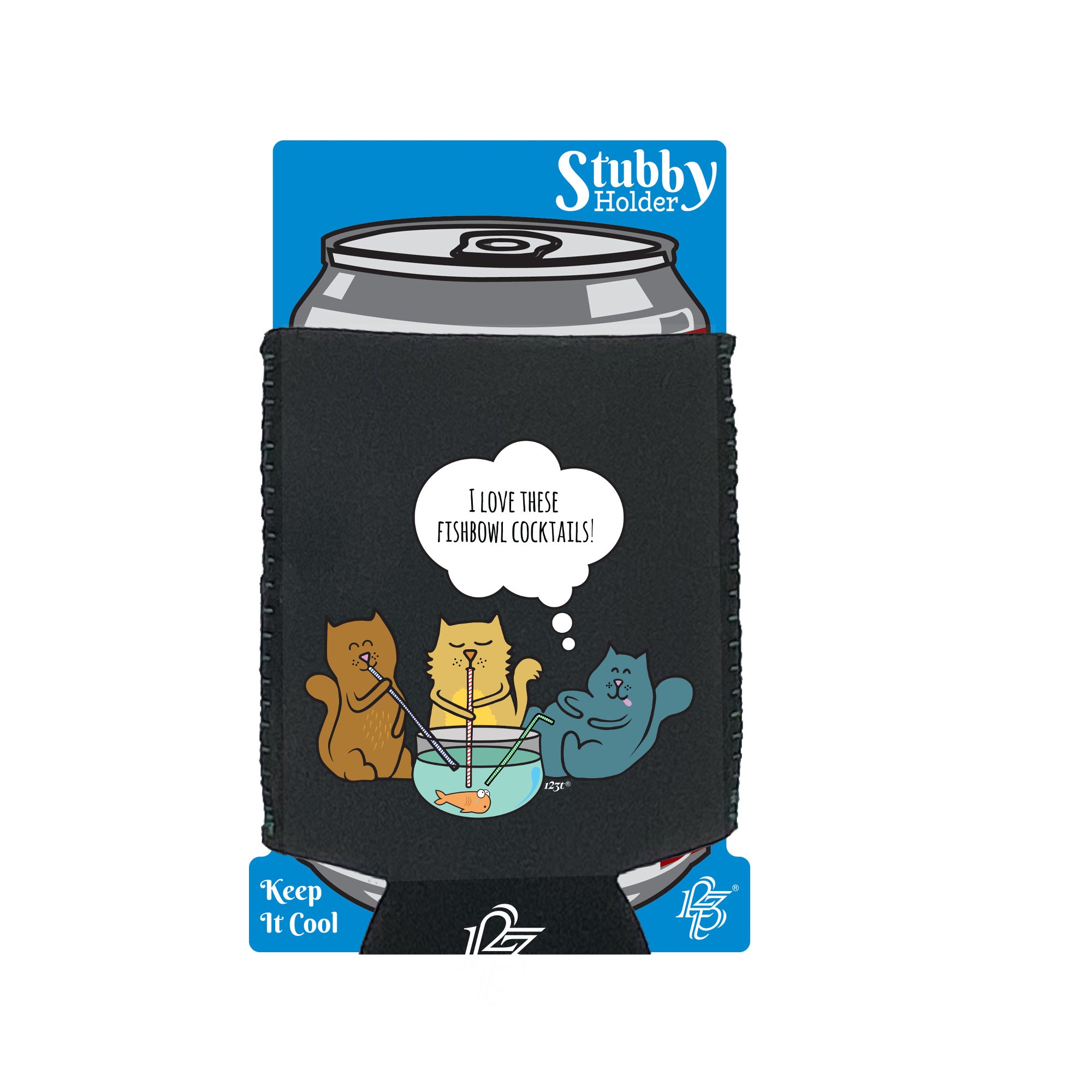 Love These Fishbowl Cocktails - Funny Stubby Holder With Base