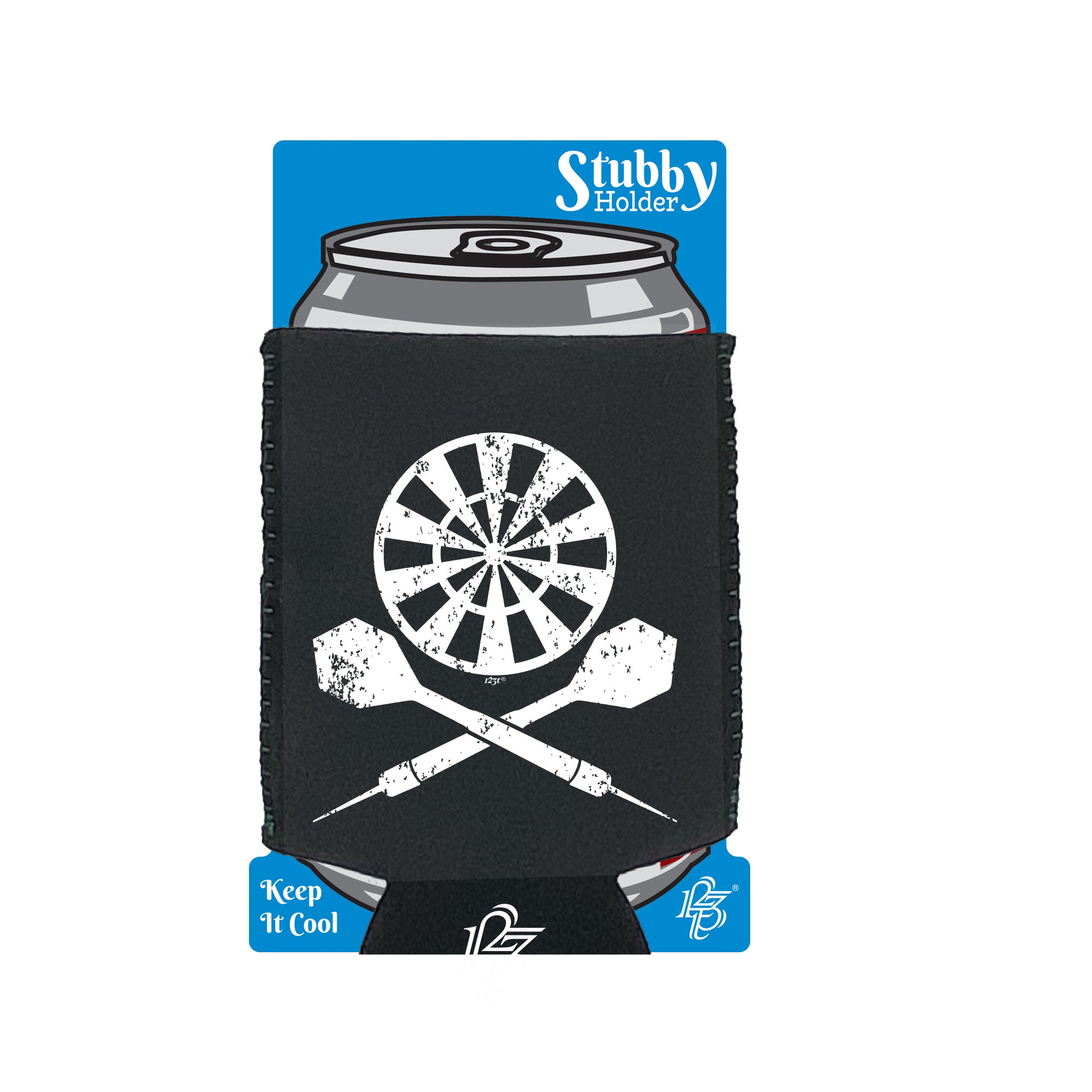 Darts Crossbones - Funny Stubby Holder With Base