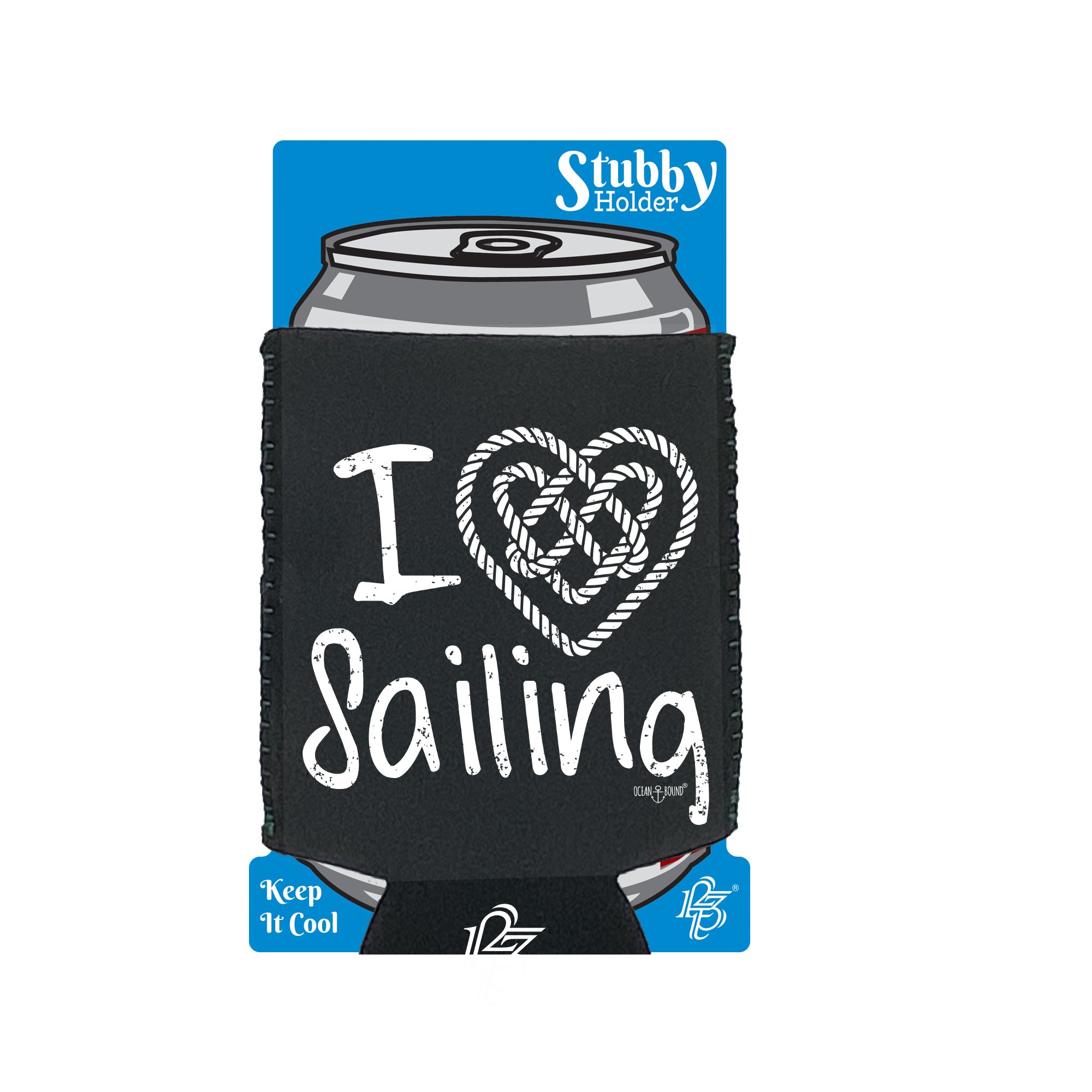 Ob I Love Sailing - Funny Stubby Holder With Base