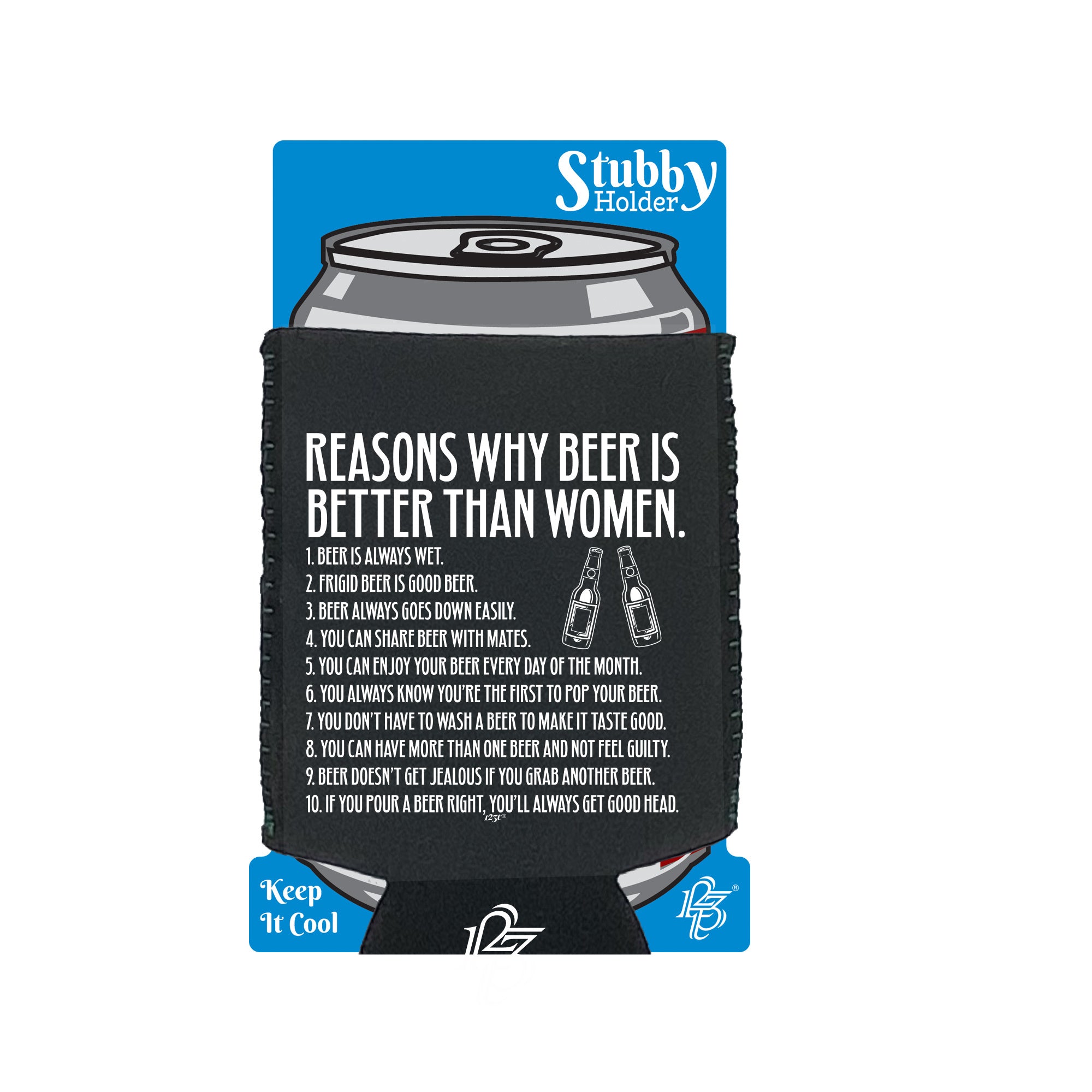 Reasons Why Beer Is Better Than Women - Funny Stubby Holder With Base