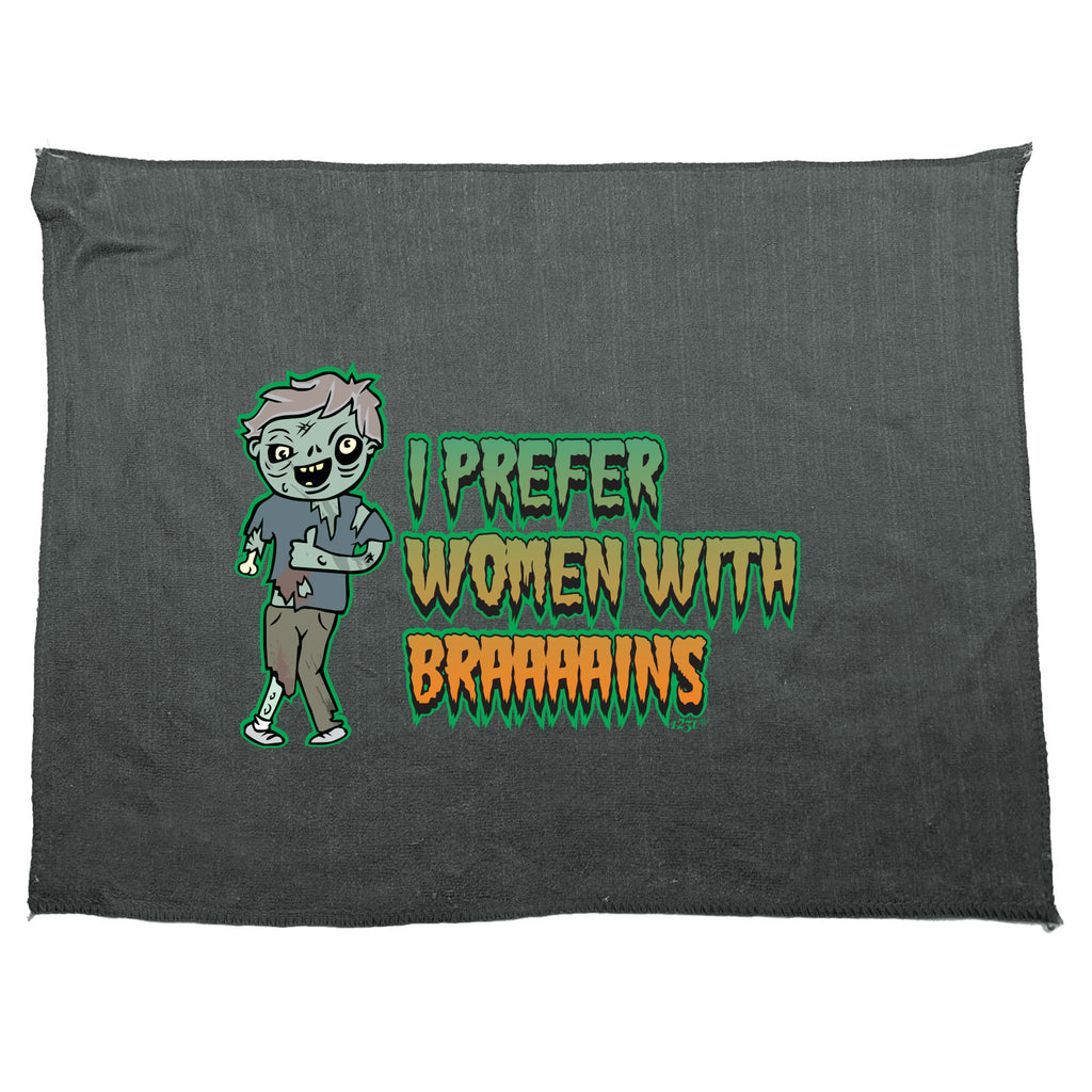 Zombie Prefer Women With Braaaains - Funny Novelty Gym Sports Microfiber Towel