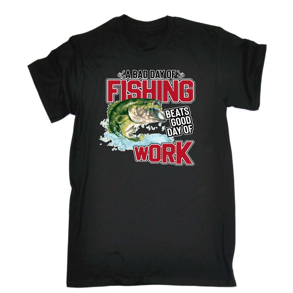 A Bad Day Fishing Beats Good Day At Work Angling Fish - Mens Funny T-Shirt Tshirts Tee Shirt - 123t Australia | Funny T-Shirts Mugs Novelty Gifts