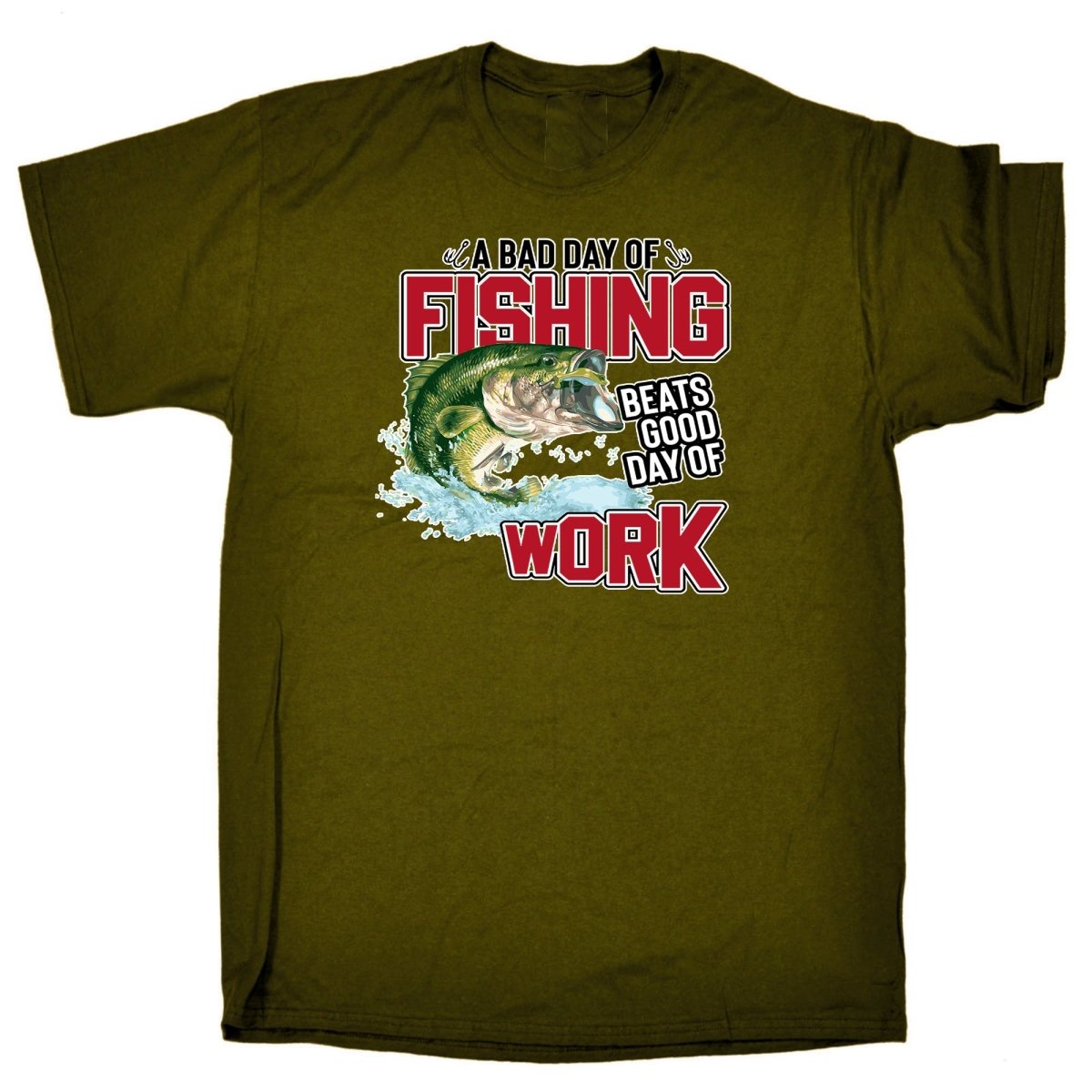 A Bad Day Fishing Beats Good Day At Work Angling Fish - Mens Funny T-Shirt Tshirts Tee Shirt - 123t Australia | Funny T-Shirts Mugs Novelty Gifts