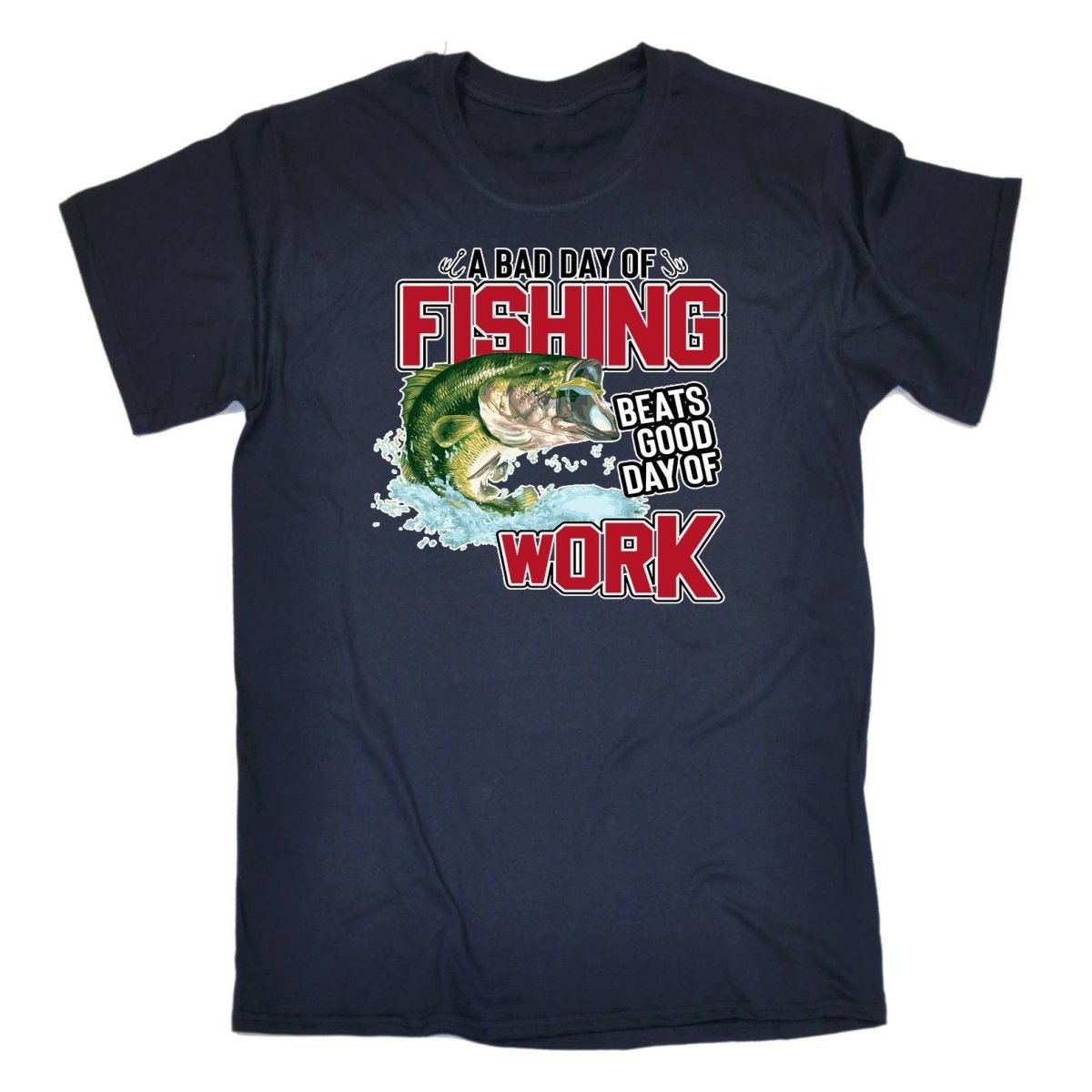 A Bad Day Fishing Beats Good Day At Work Angling Fish - Mens Funny T-Shirt Tshirts Tee Shirt - 123t Australia | Funny T-Shirts Mugs Novelty Gifts