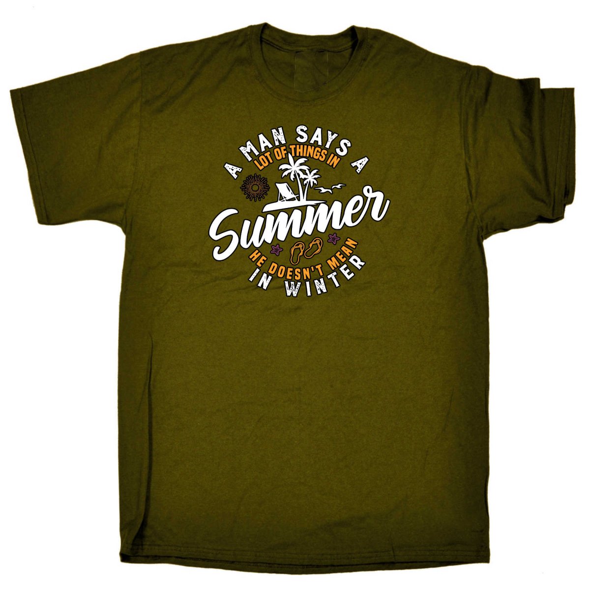 A Man Says A Lot Of Things In Summer Winter - Mens Funny T-Shirt Tshirts - 123t Australia | Funny T-Shirts Mugs Novelty Gifts