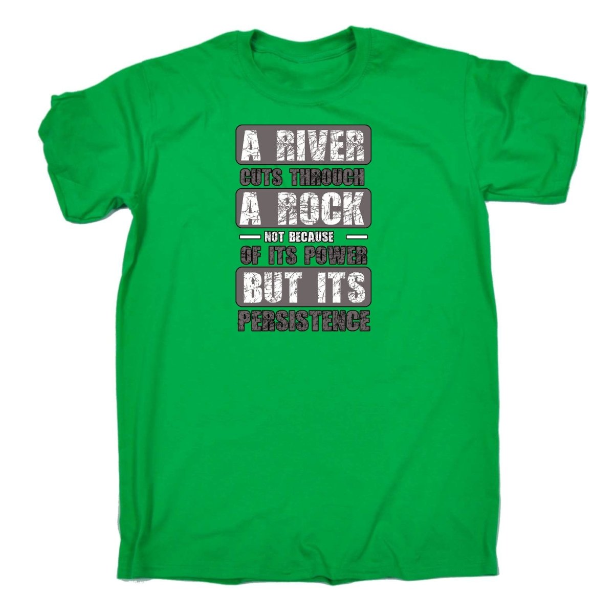 A River Cuts Through A Rock Persistance - Mens Funny T-Shirt Tshirts Tee Shirt - 123t Australia | Funny T-Shirts Mugs Novelty Gifts