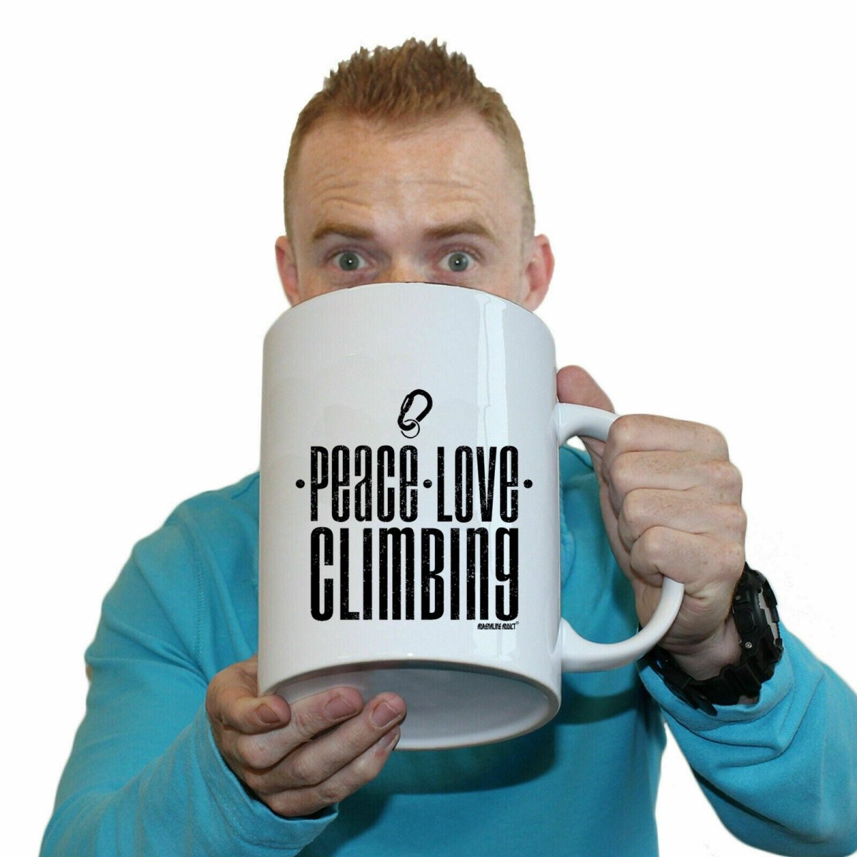 Aa Peace Love Climbing Mug Cup - 123t Australia | Funny T-Shirts Mugs Novelty Gifts