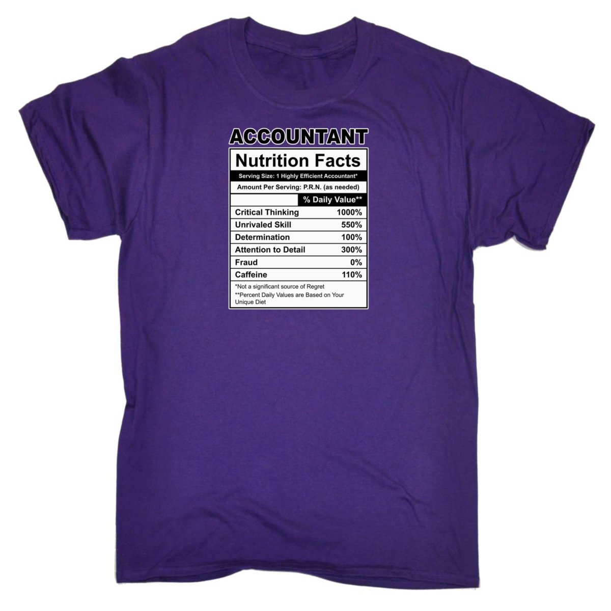 Accountant Nutrition Facts - Mens Funny T-Shirt Tshirts - 123t Australia | Funny T-Shirts Mugs Novelty Gifts